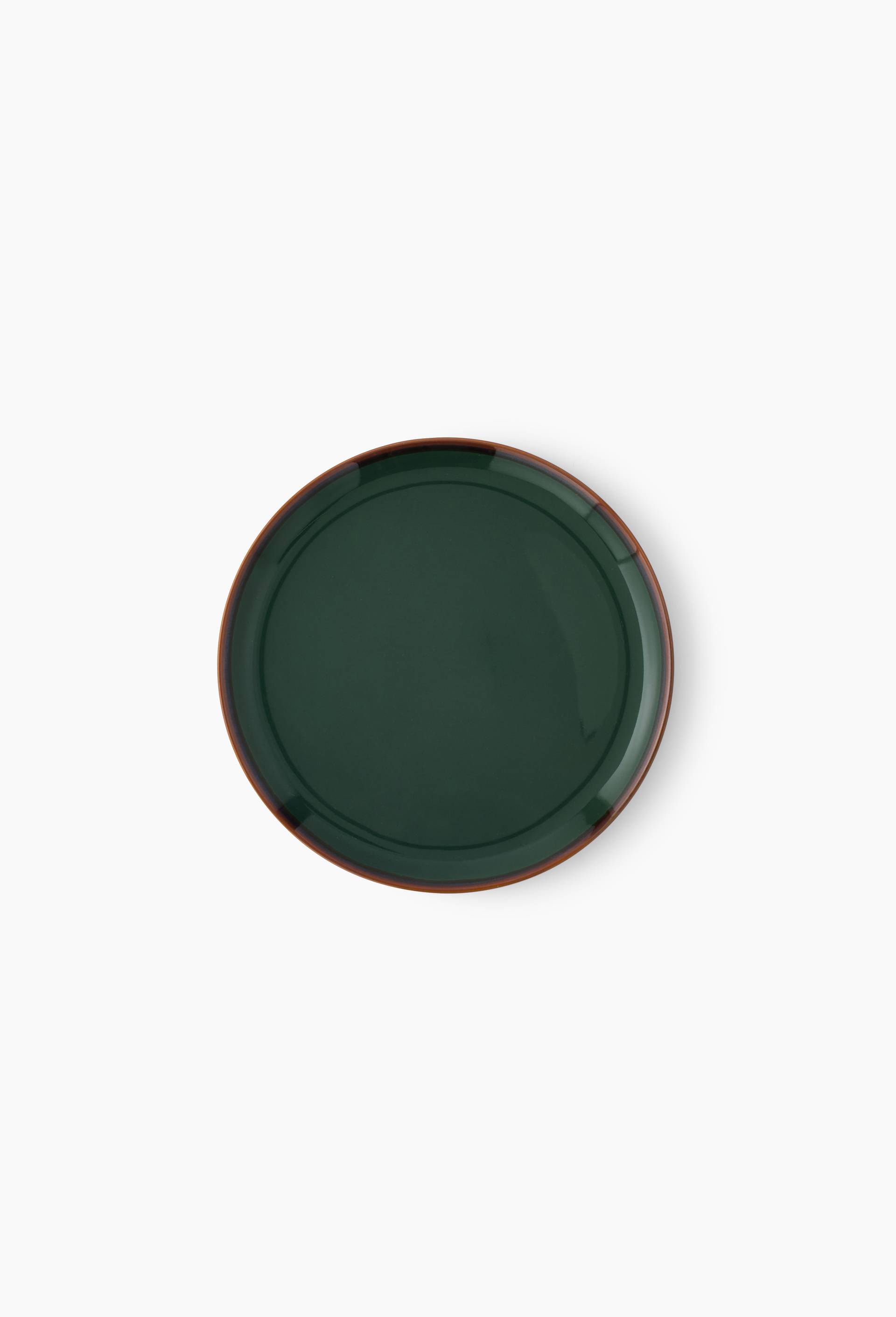 Lot de 4 - Assiette &agrave; dessert, 21cm, en gr&egrave;s, Vert fonc&eacute;, large image number 0.0