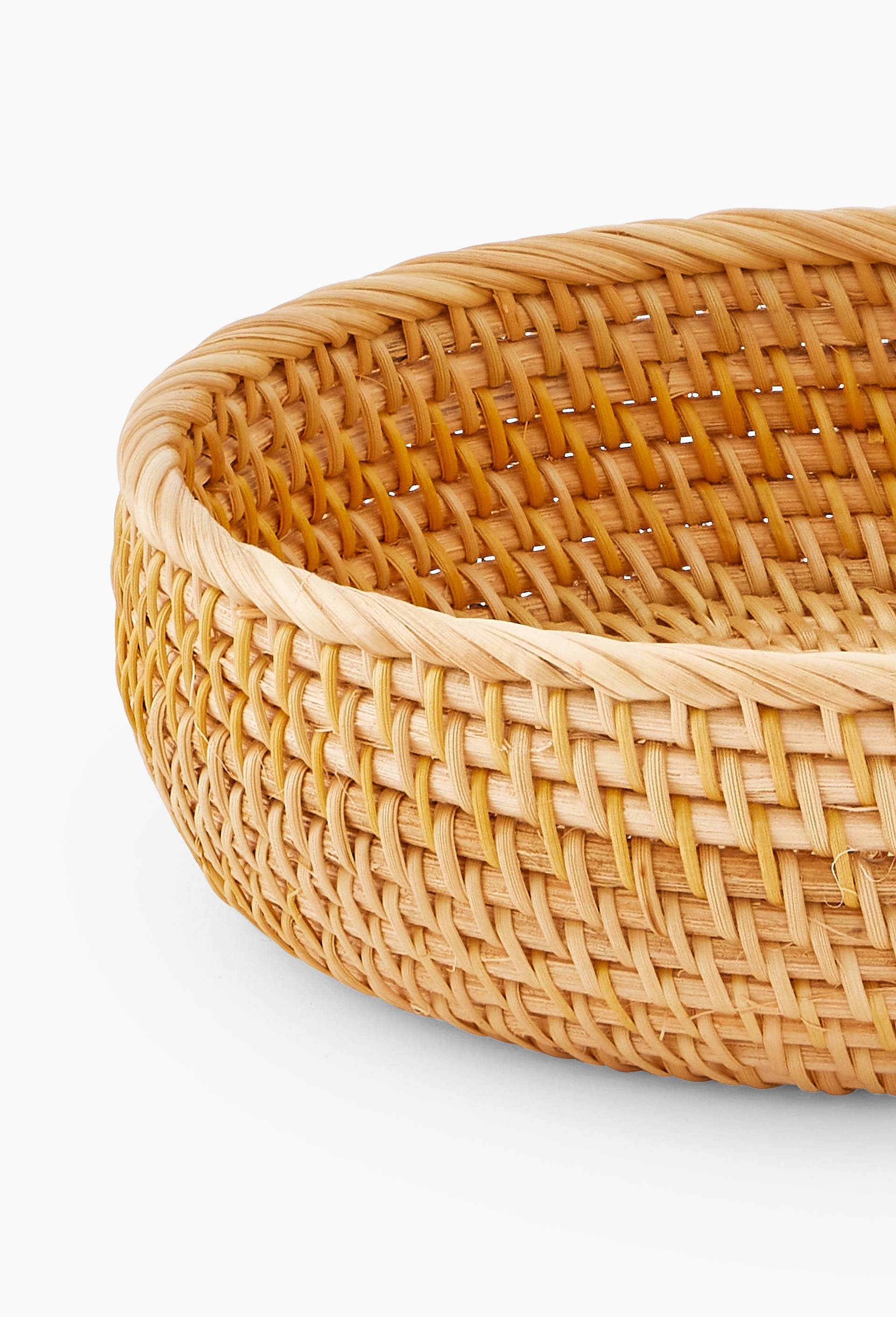 Panier d&eacute;coratif 20cm, en rotin, Beige clair, large image number 1