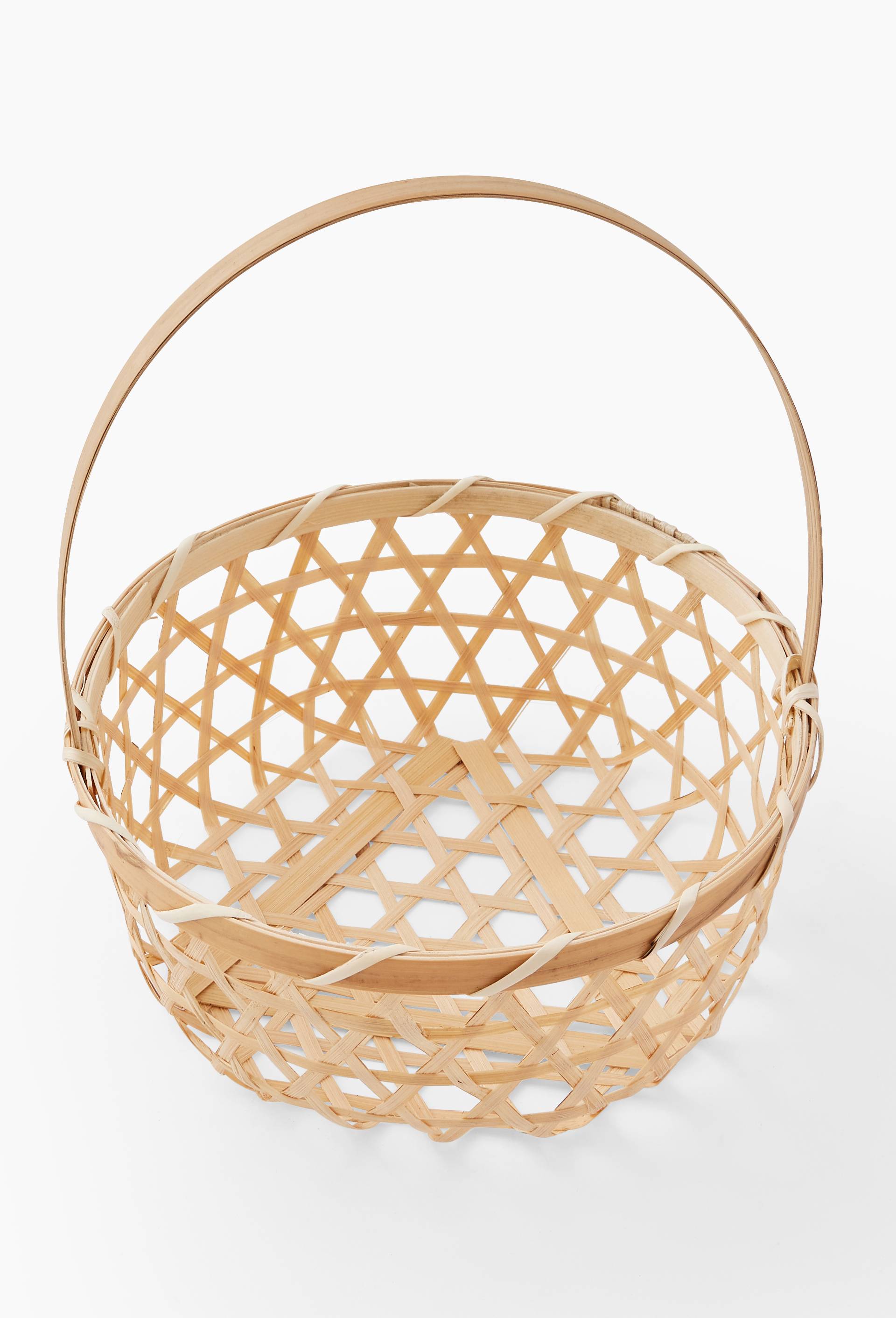 Panier rond, en bambou, 20x23cm, Beige clair, large image number 1.0