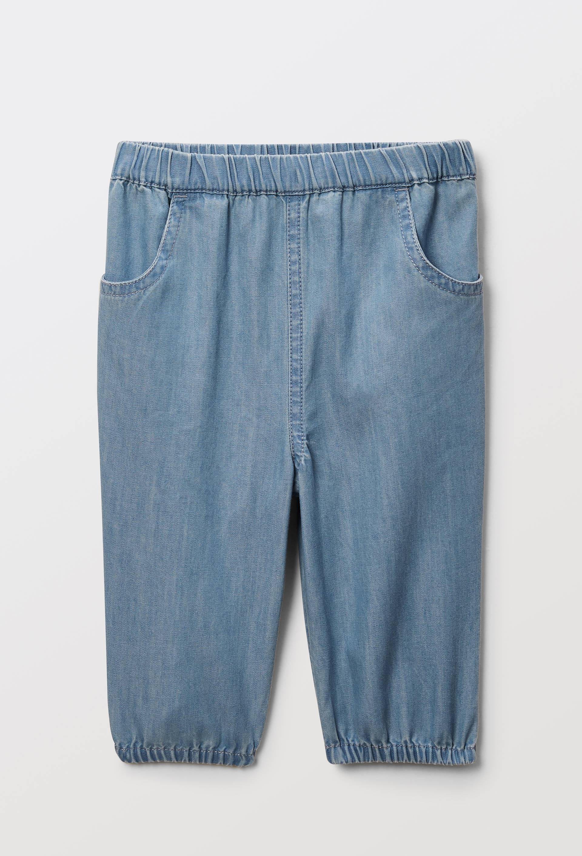 Sarouel en chambray en coton BIO GOTS, Bleu clair, large image number 0