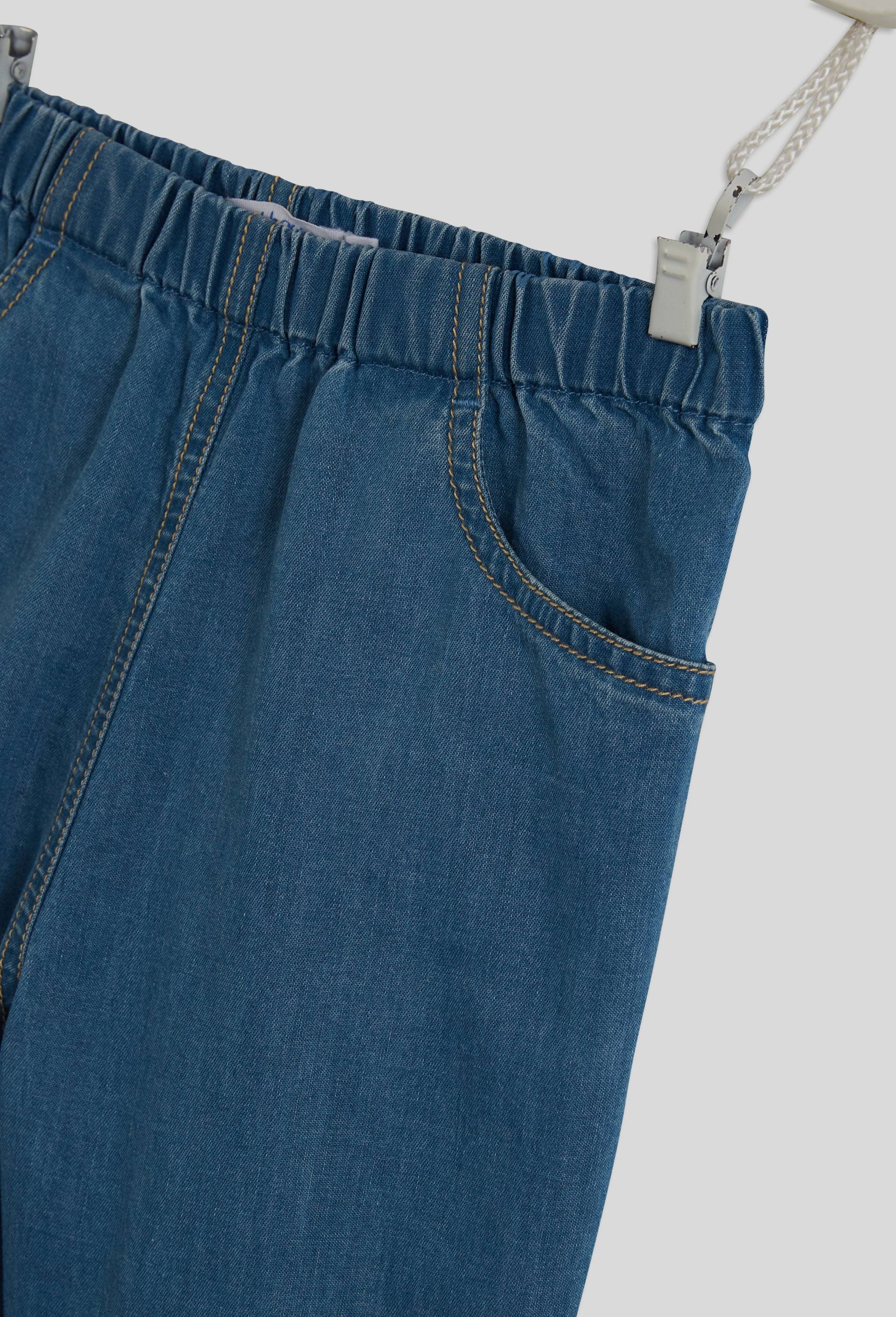 Sarouel en chambray en coton BIO GOTS, Bleu clair, large image number 2