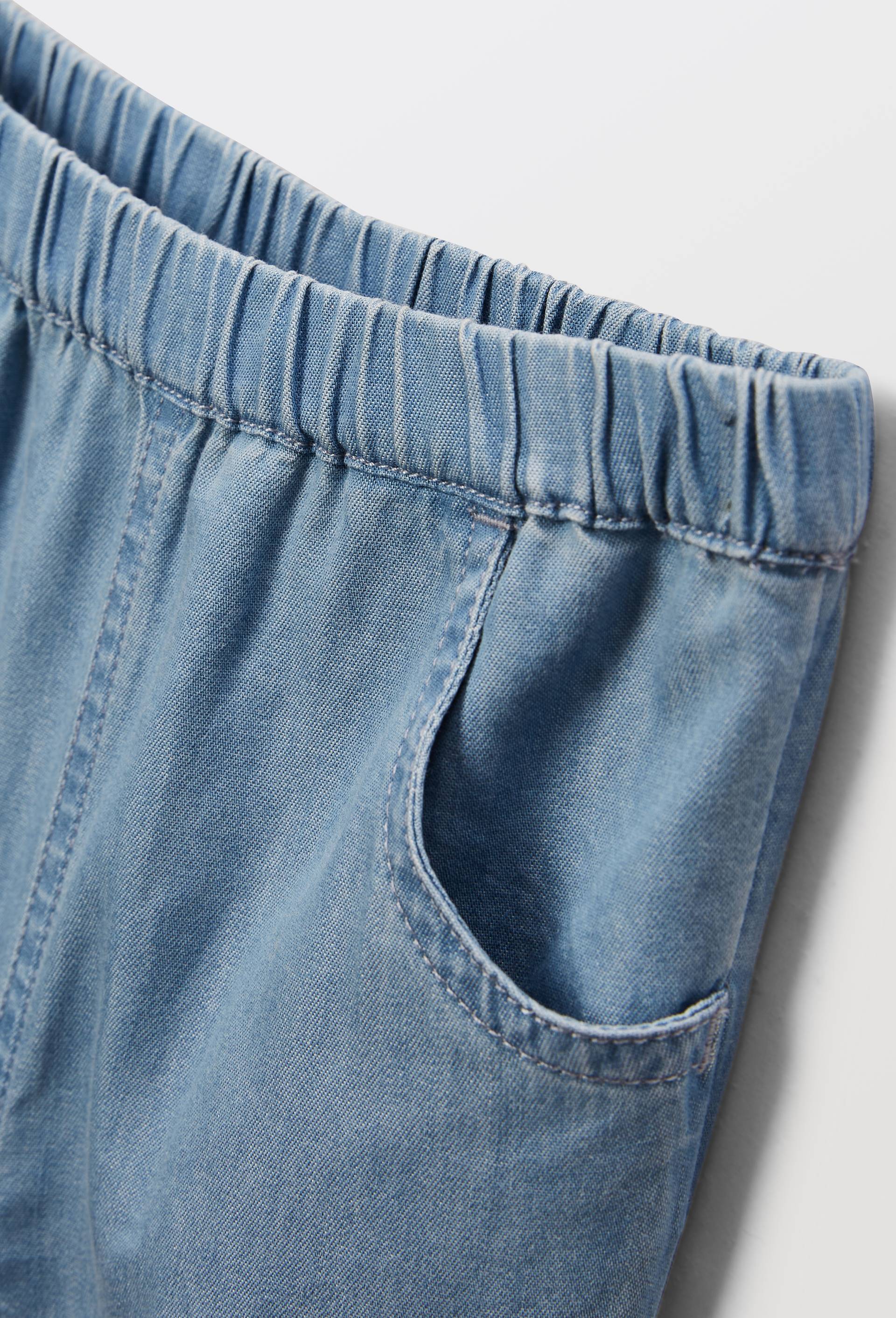 Sarouel en chambray en coton BIO GOTS, Bleu clair, large image number 4