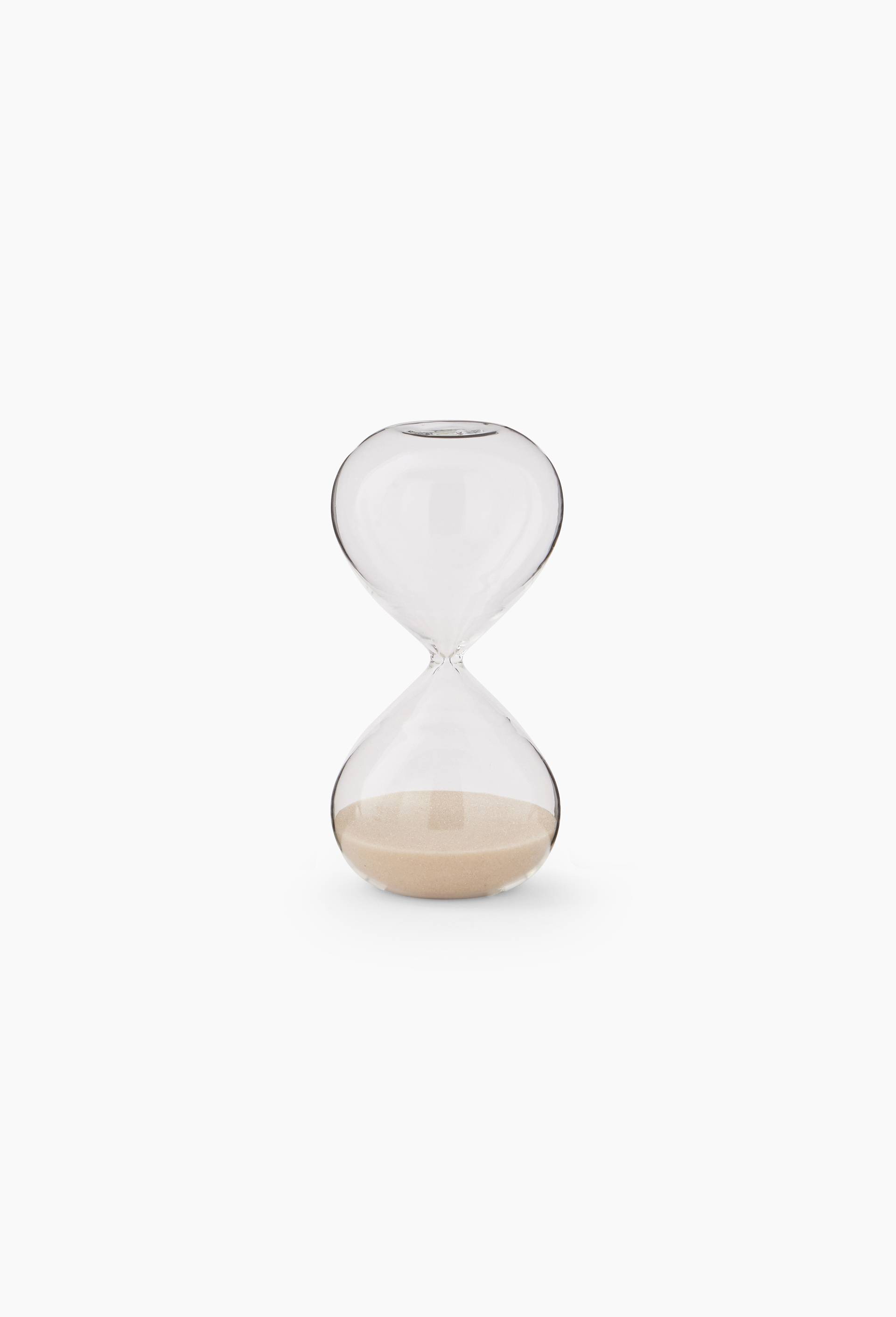 Sablier 10min, 6,5x13cm, en verre, Beige clair, large image number 0.0