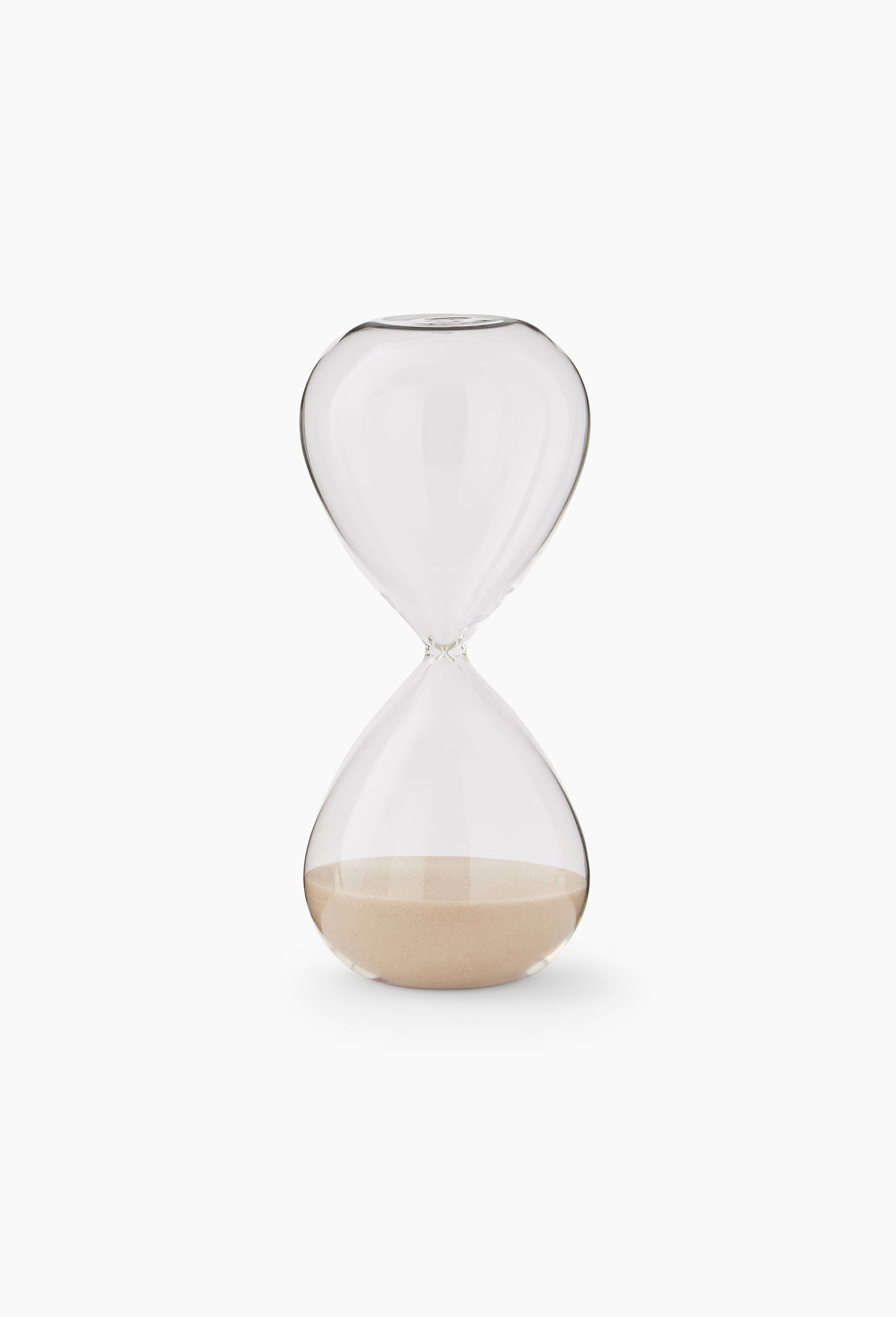 Sablier 30min, H19cm, en verre, Beige clair, large image number 0