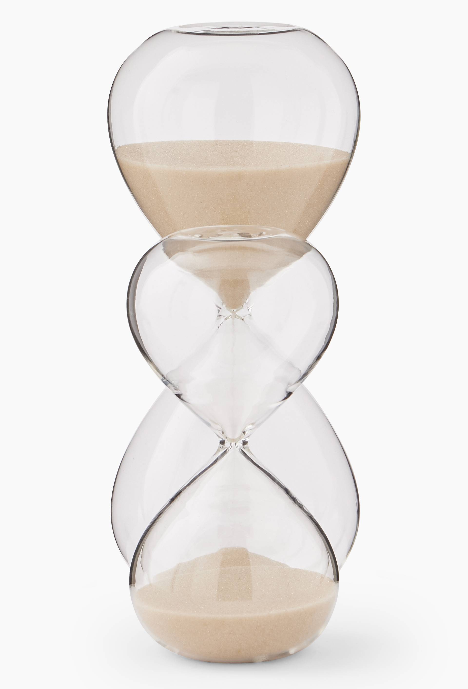 Sablier 30min, H19cm, en verre, Beige clair, large image number 1
