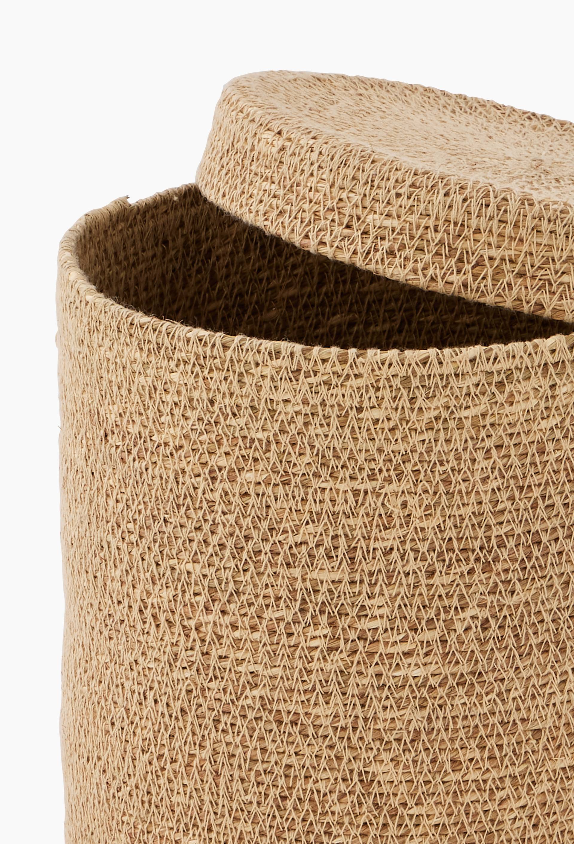 Boite de rangement, en jonc de mer, Beige clair, large image number 1