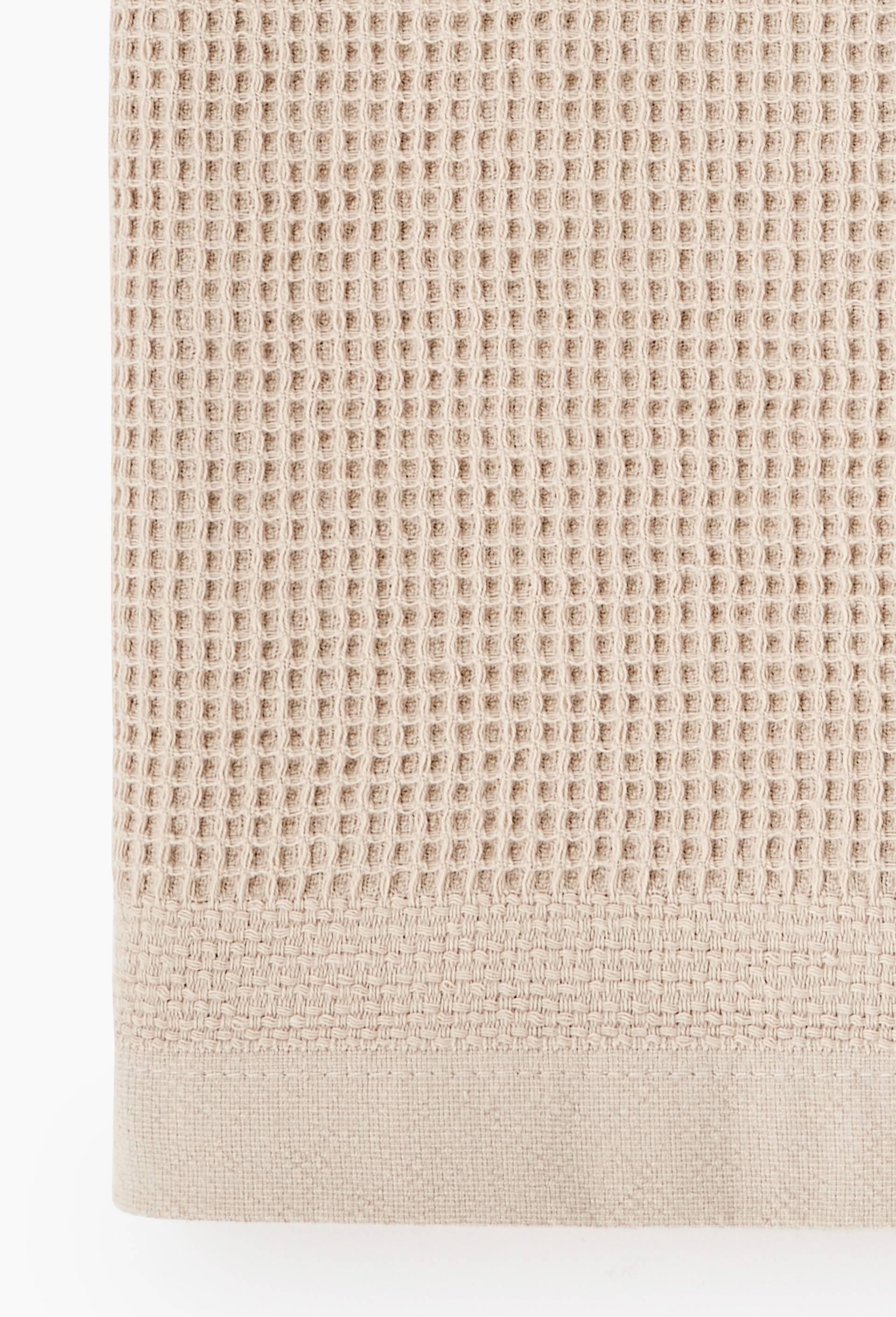 Drap de bain nid abeille, 70x140cm, 100% coton bio, Brun clair, large image number 1
