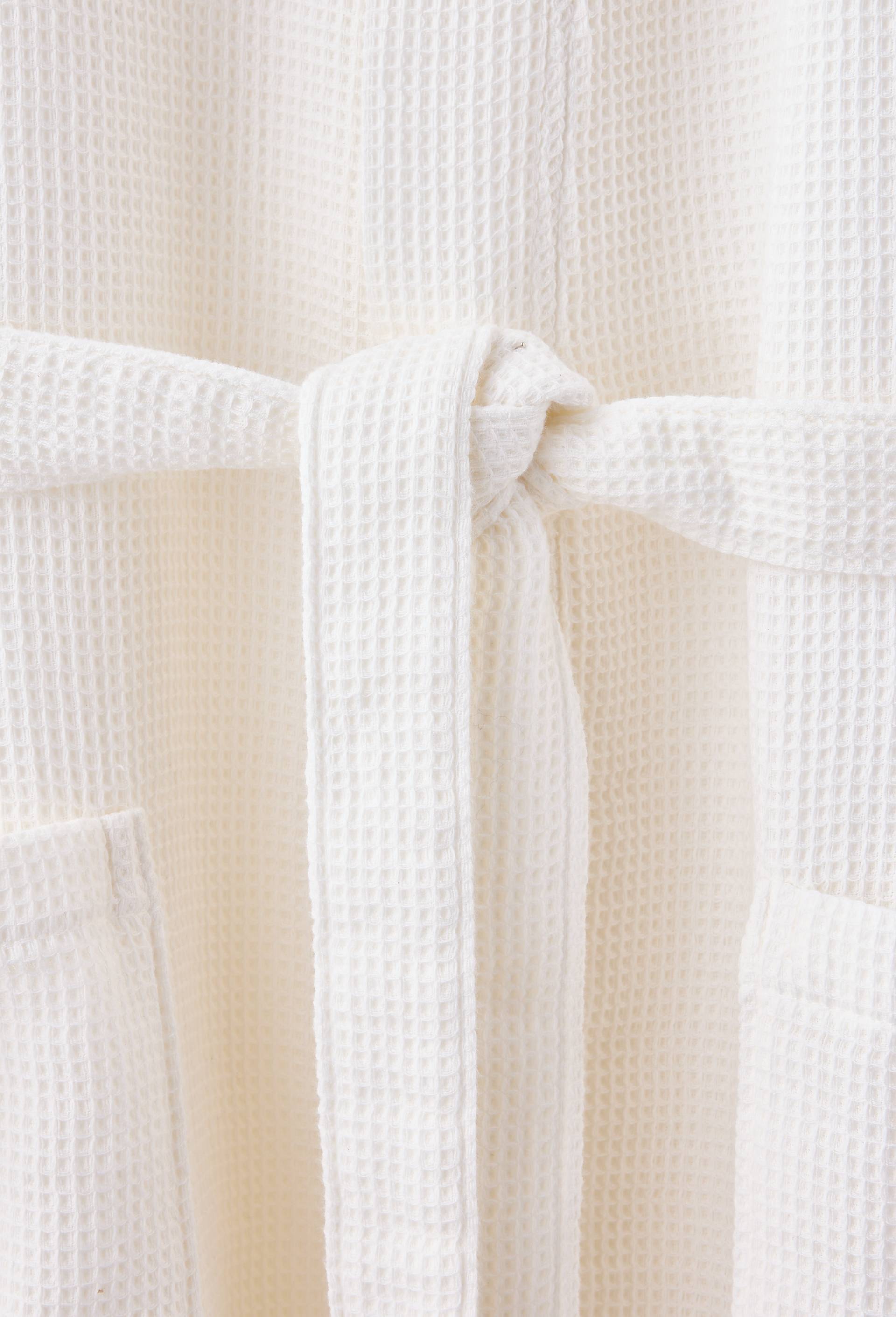 Peignoir kimono nid d'abeille, taille unique, 100% coton bio, Ecru, large image number 2.0