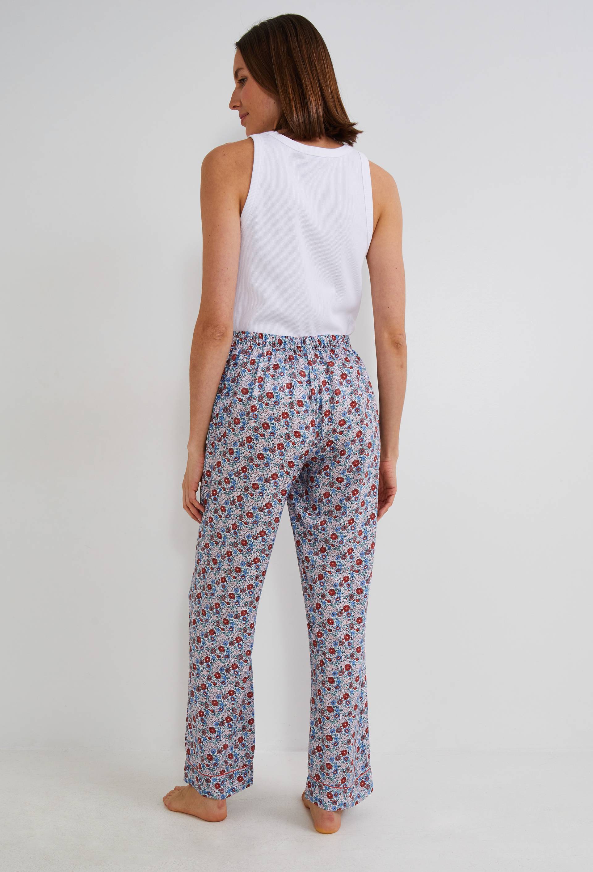 Pantalon de pyjama imprimé, certifié EcoVero et OEKO-TEX, Orange, large image number 1