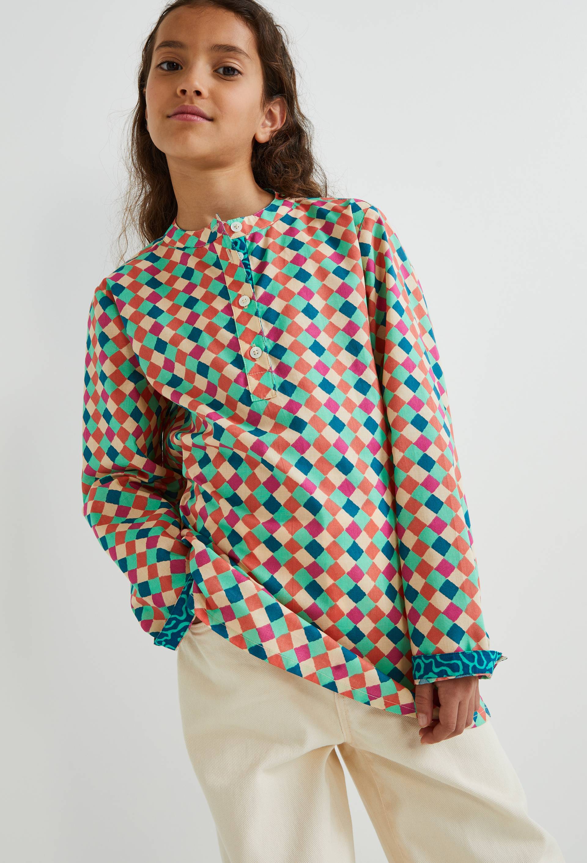 Chemise imprim&eacute;e en coton - LISA CORTI X MONOPRIX, Multicolore, large image number 1