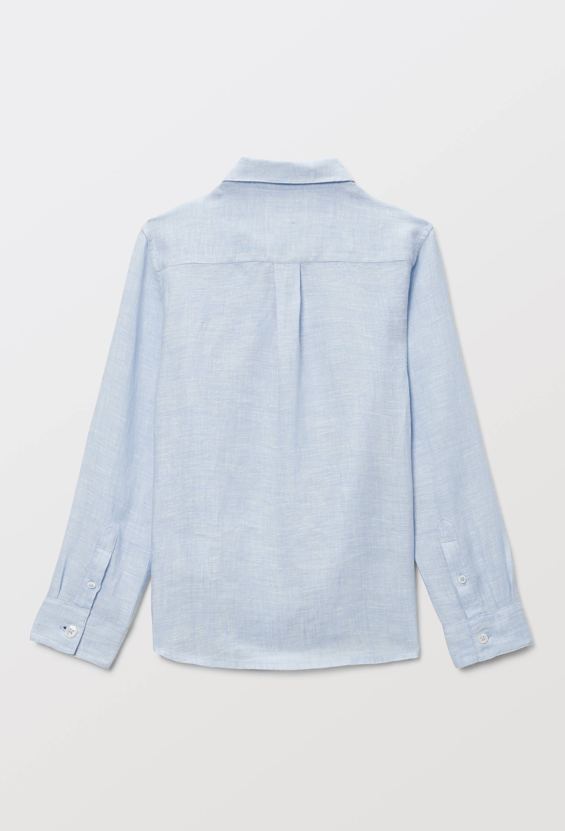 Chemise unie en 100% lin, Bleu clair, large image number 2