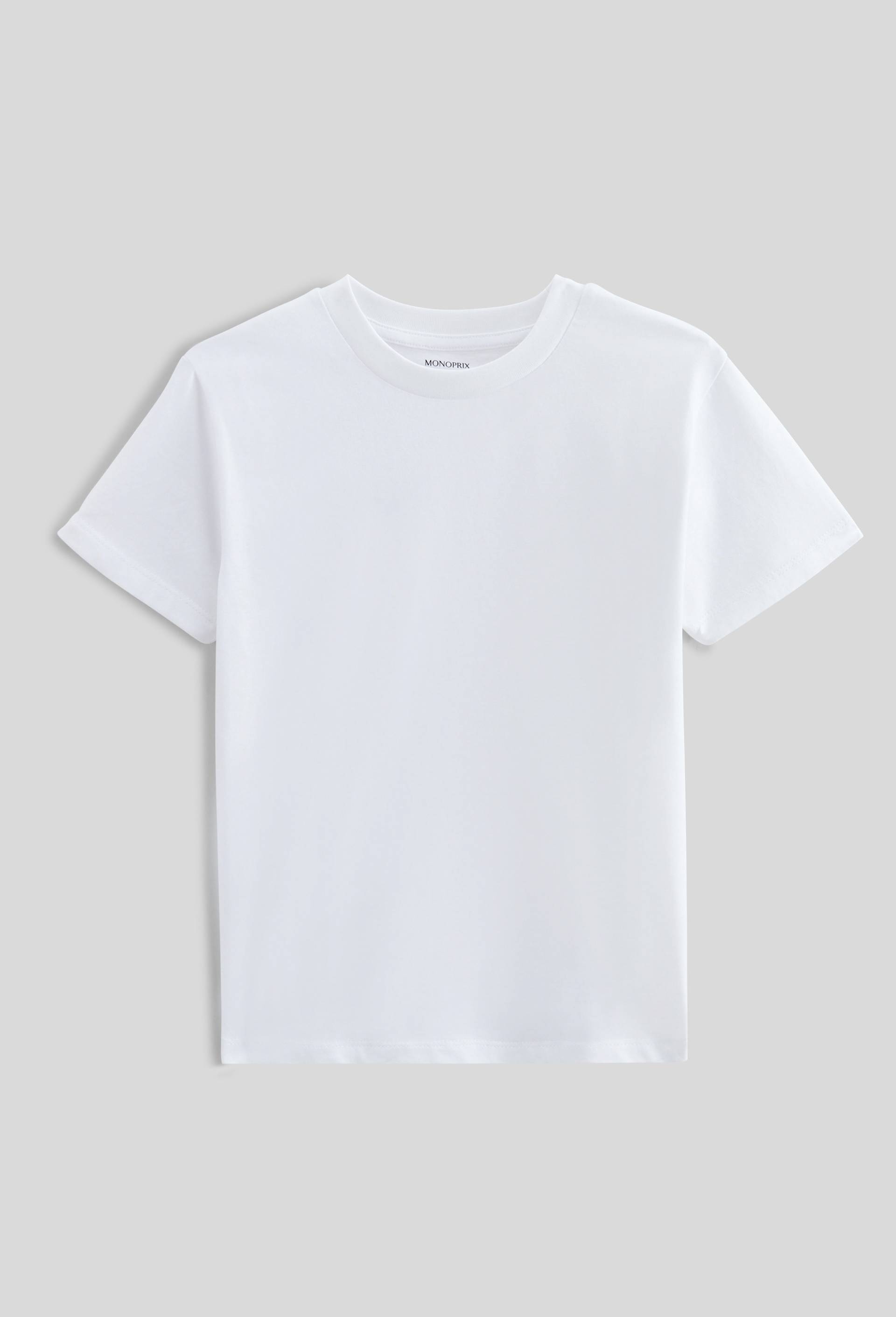 T-shirt manches courtes uni en coton BIO GOTS, Blanc, large image number 0