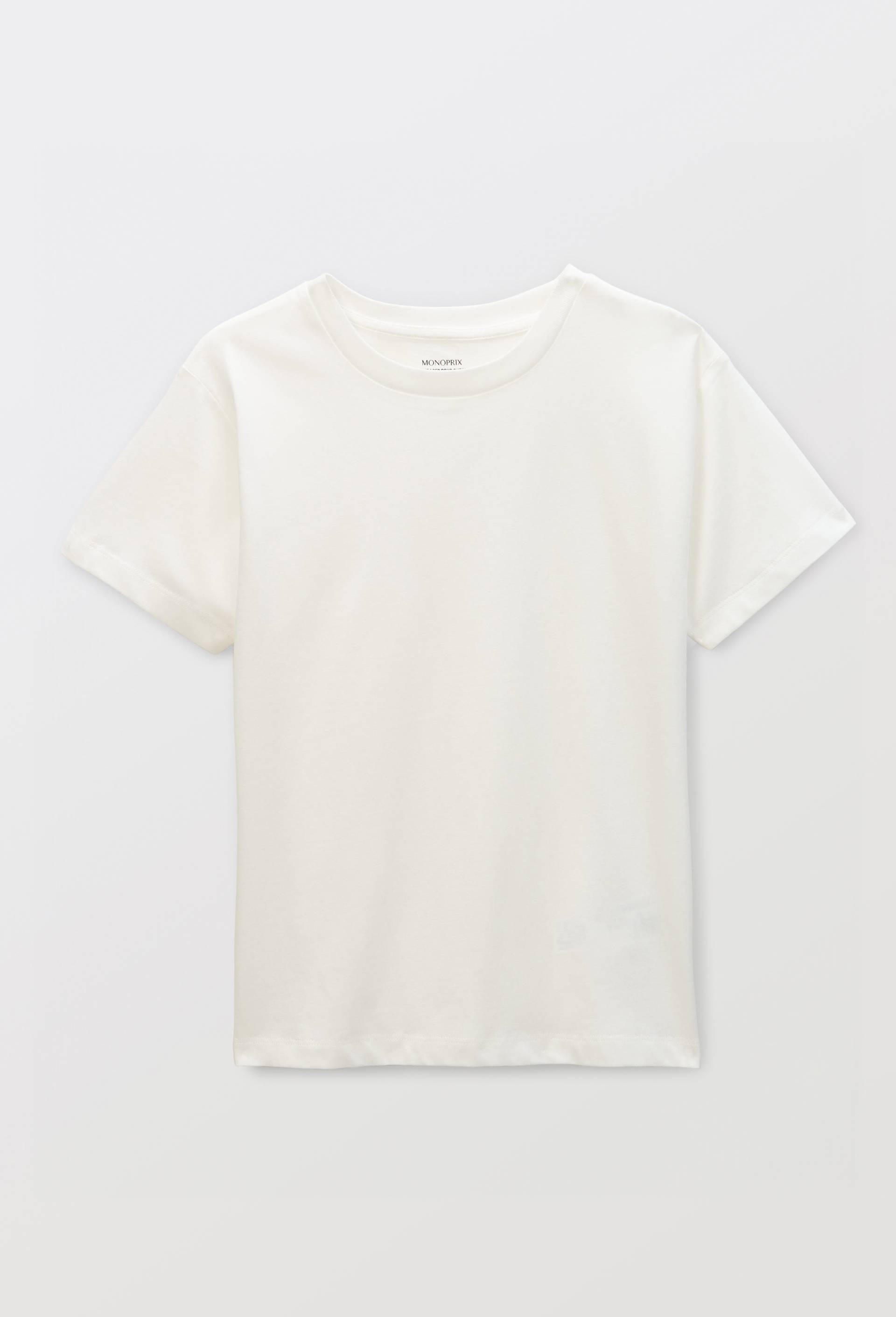 T-shirt manches courtes uni en coton BIO GOTS, Blanc, large image number 0