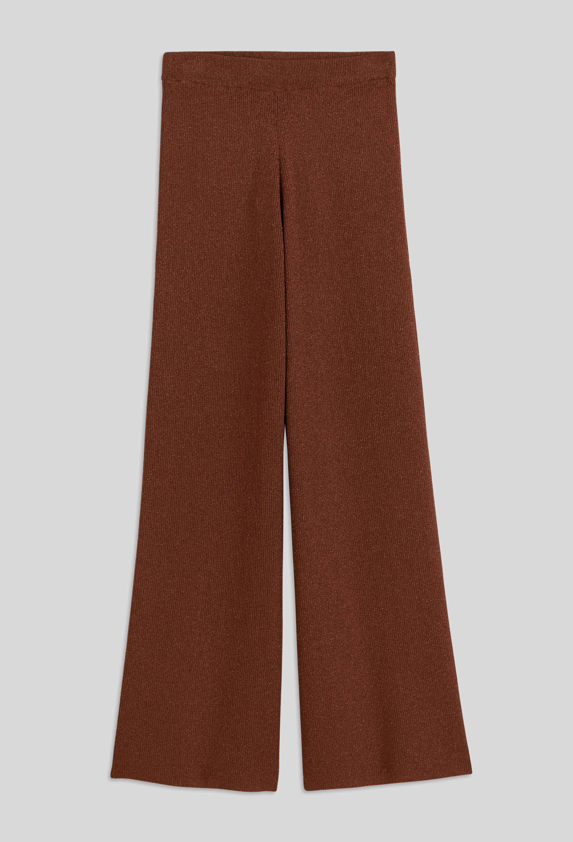 Pantalon en maille contenant des fils m&eacute;tallis&eacute;s, Brun, large image number 2