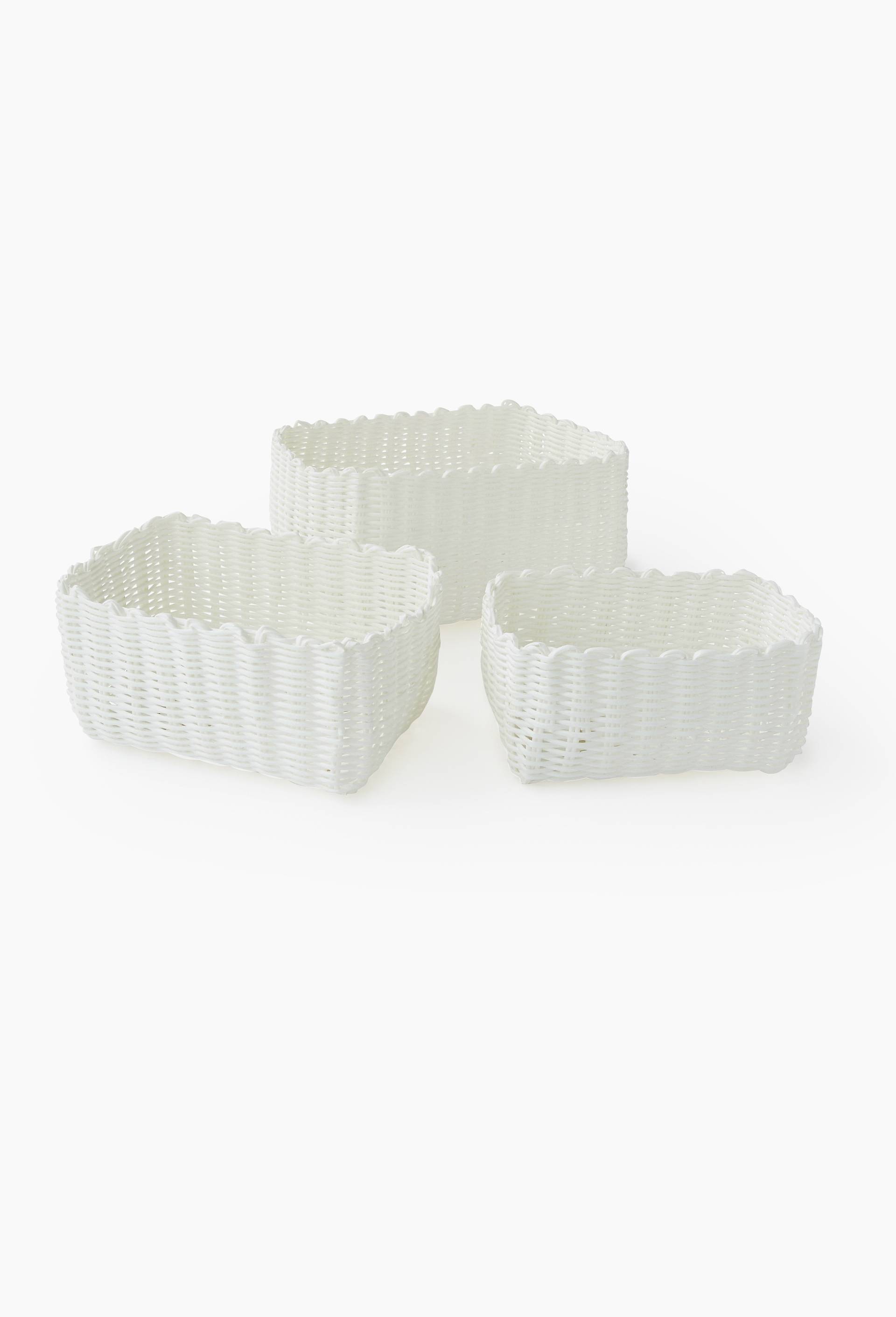 Panier de rangement, en plastique, Blanc, large image number 0.0