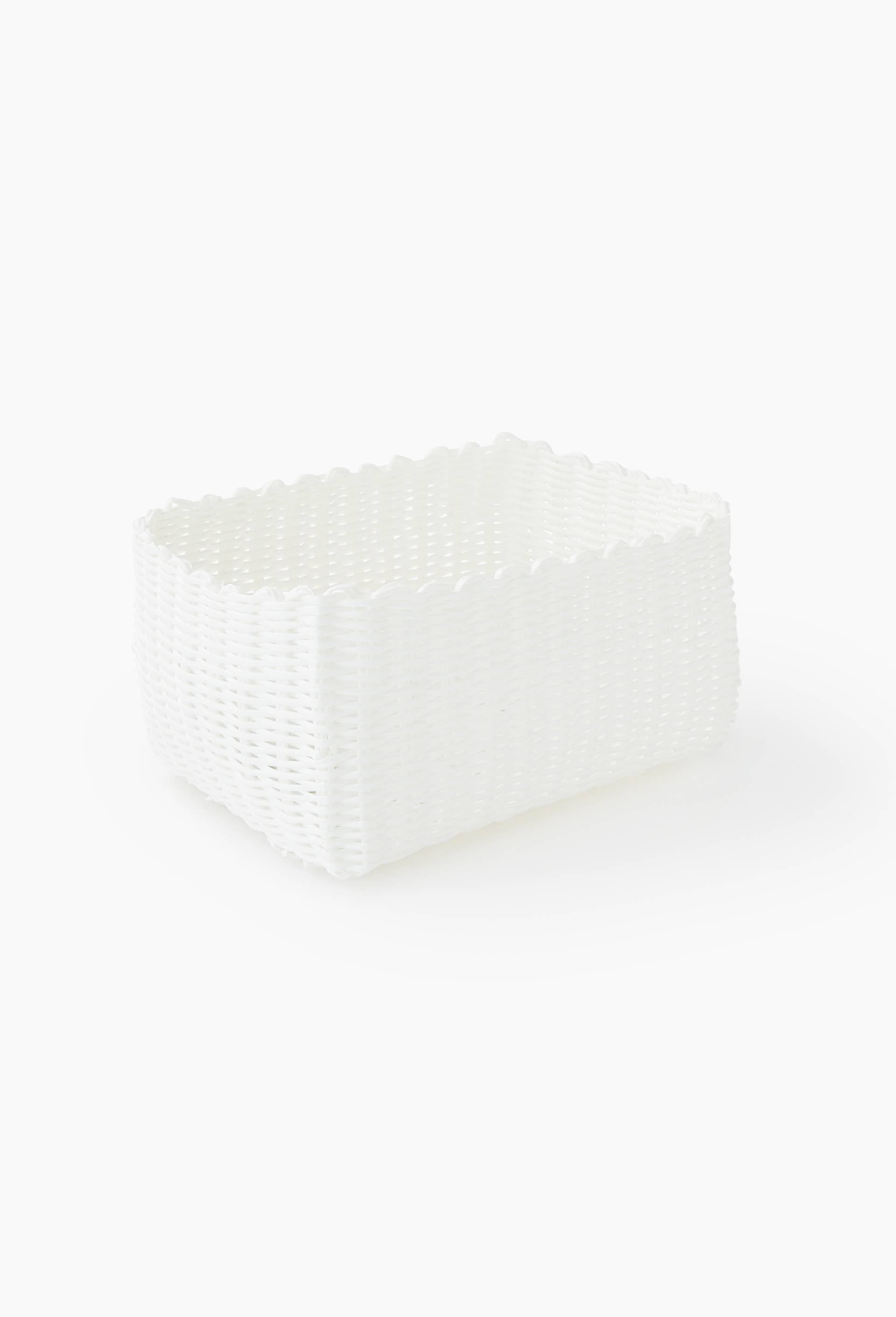 Panier de rangement, en plastique, Blanc, large image number 1.0