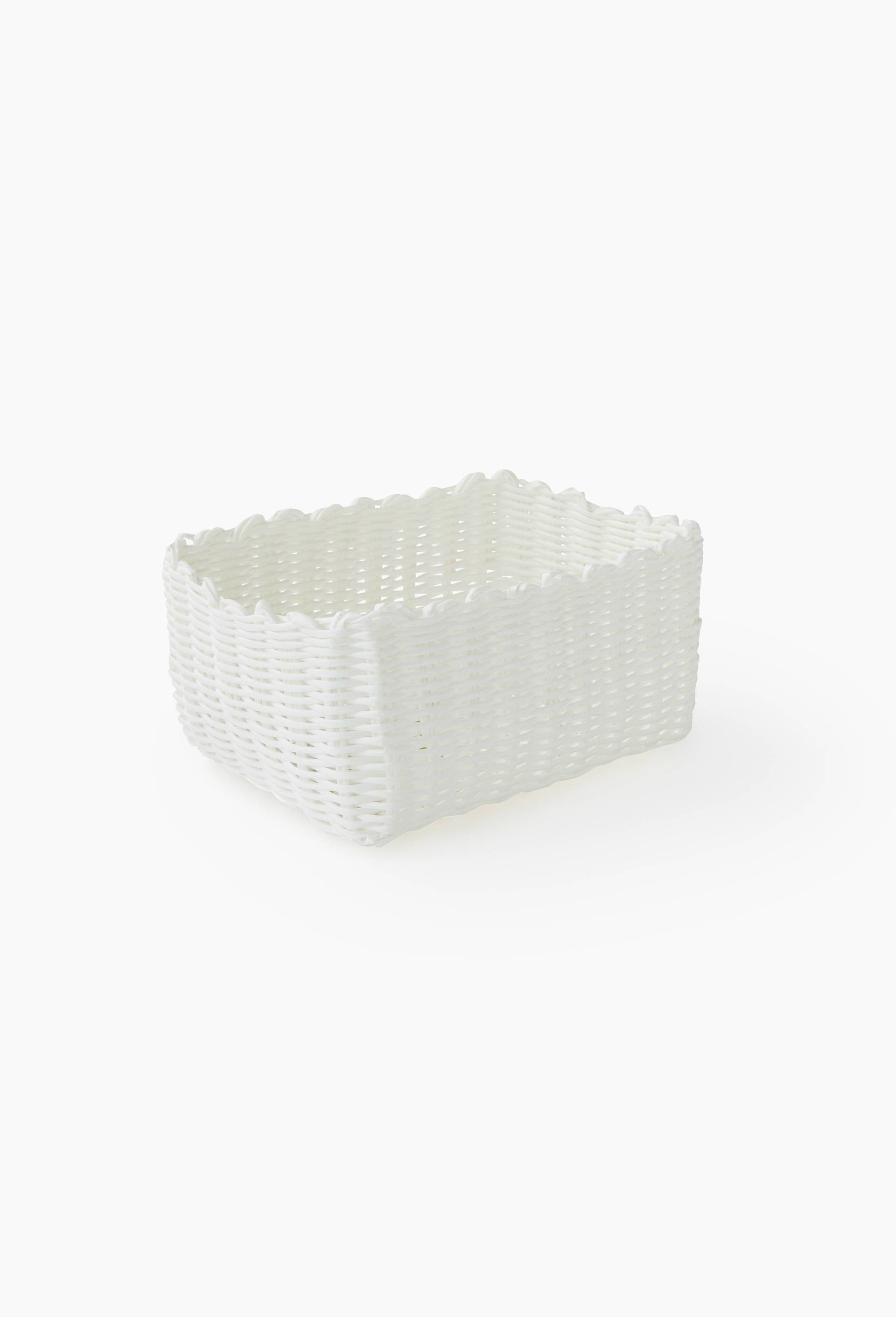 Panier de rangement, en plastique, Blanc, large image number 2