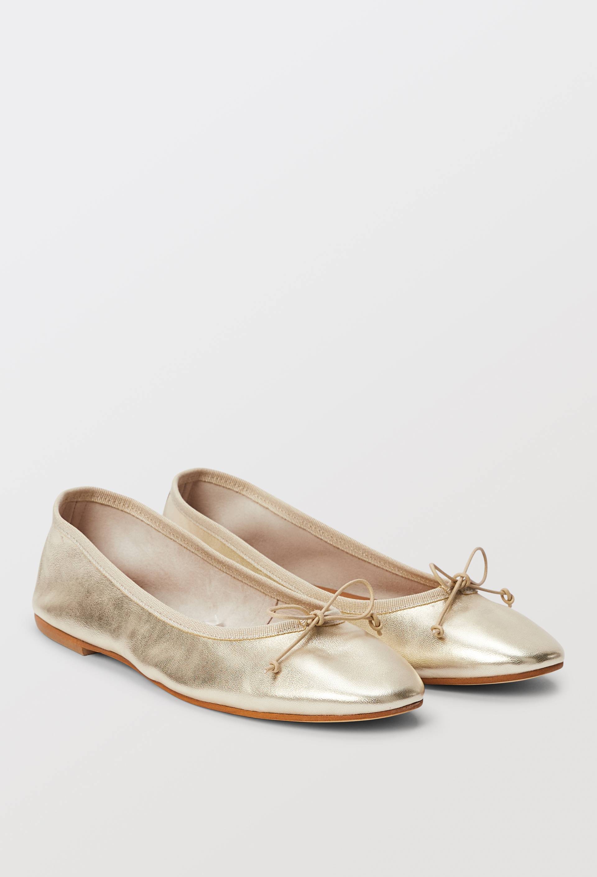 Ballerine Monoprix Chaussure Ballerines En Cuir OR Pour Femme