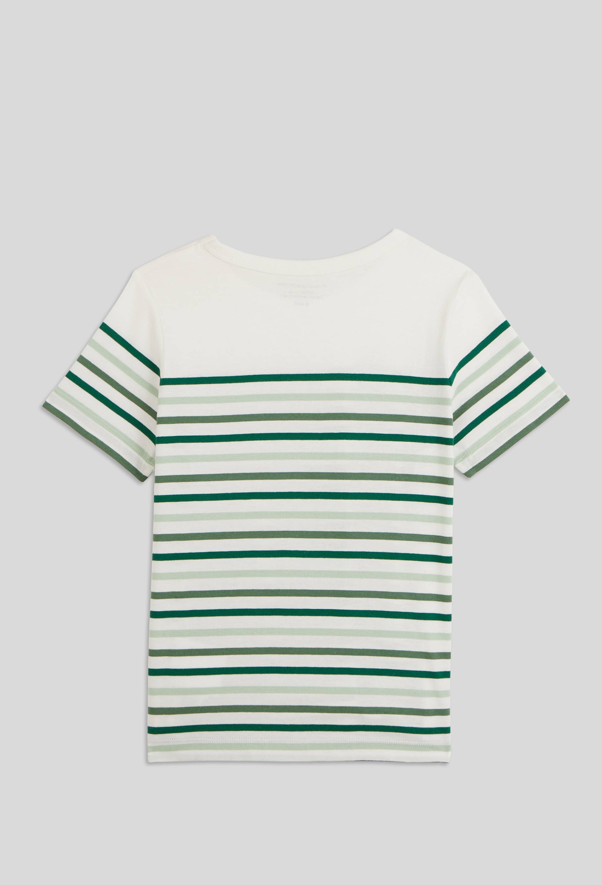 T-shirt manches courtes marini&egrave;re multicolore en coton BIO, Vert, large image number 1