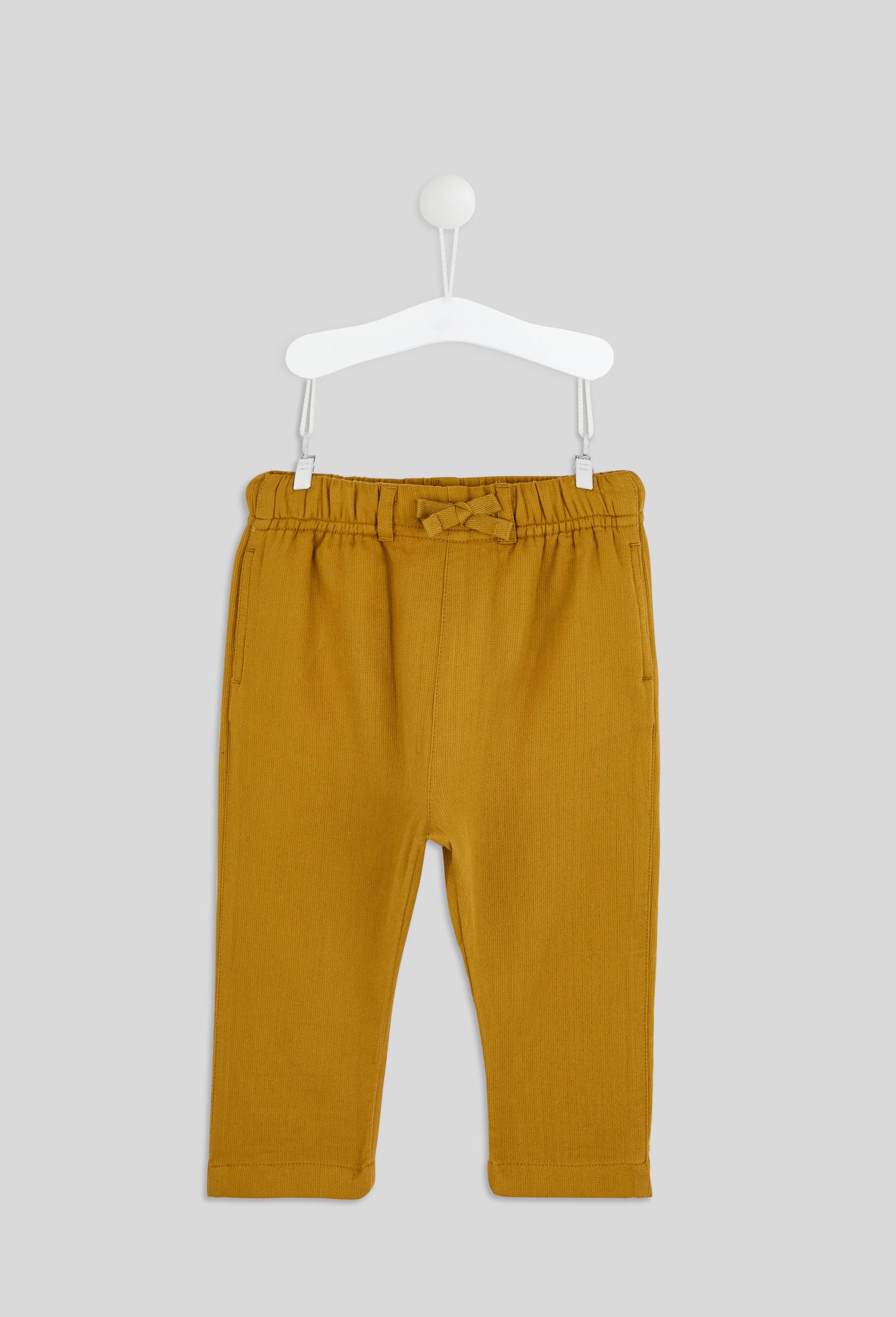 Pantalon taille &eacute;lastique uni en gaze de coton BIO GOTS, Jaune fonc&eacute;, large image number 0