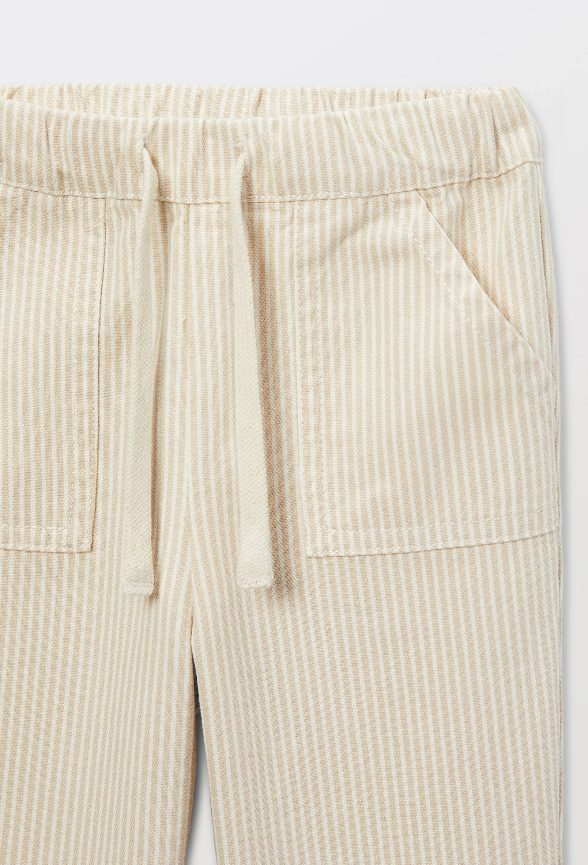 Pantalon taille &eacute;lastique ray&eacute; en coton BIO GOTS, Brun clair, large image number 2