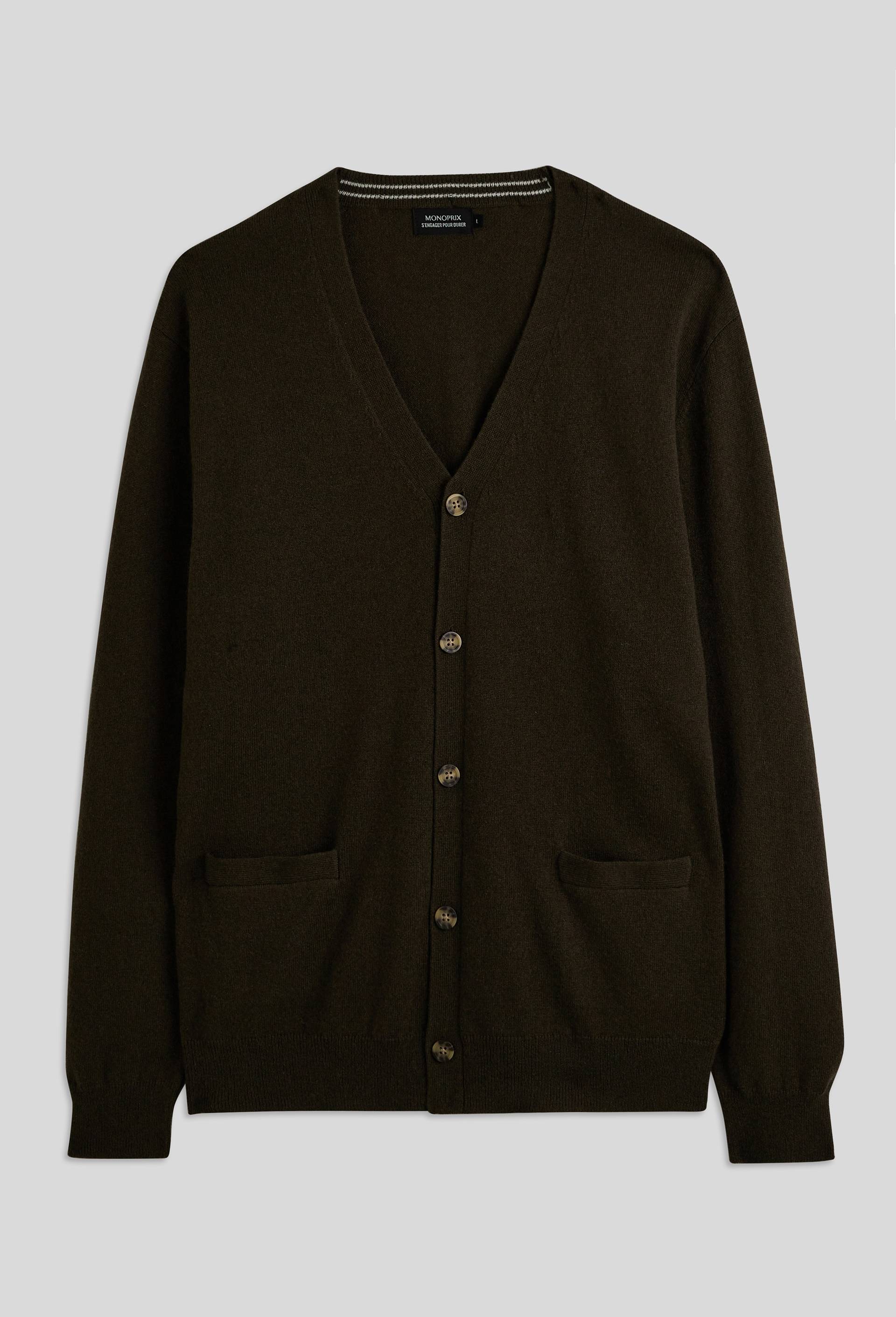 Gilet en mélange laine cachemire, certifié Oeko-Tex, Brun foncé, large image number 2