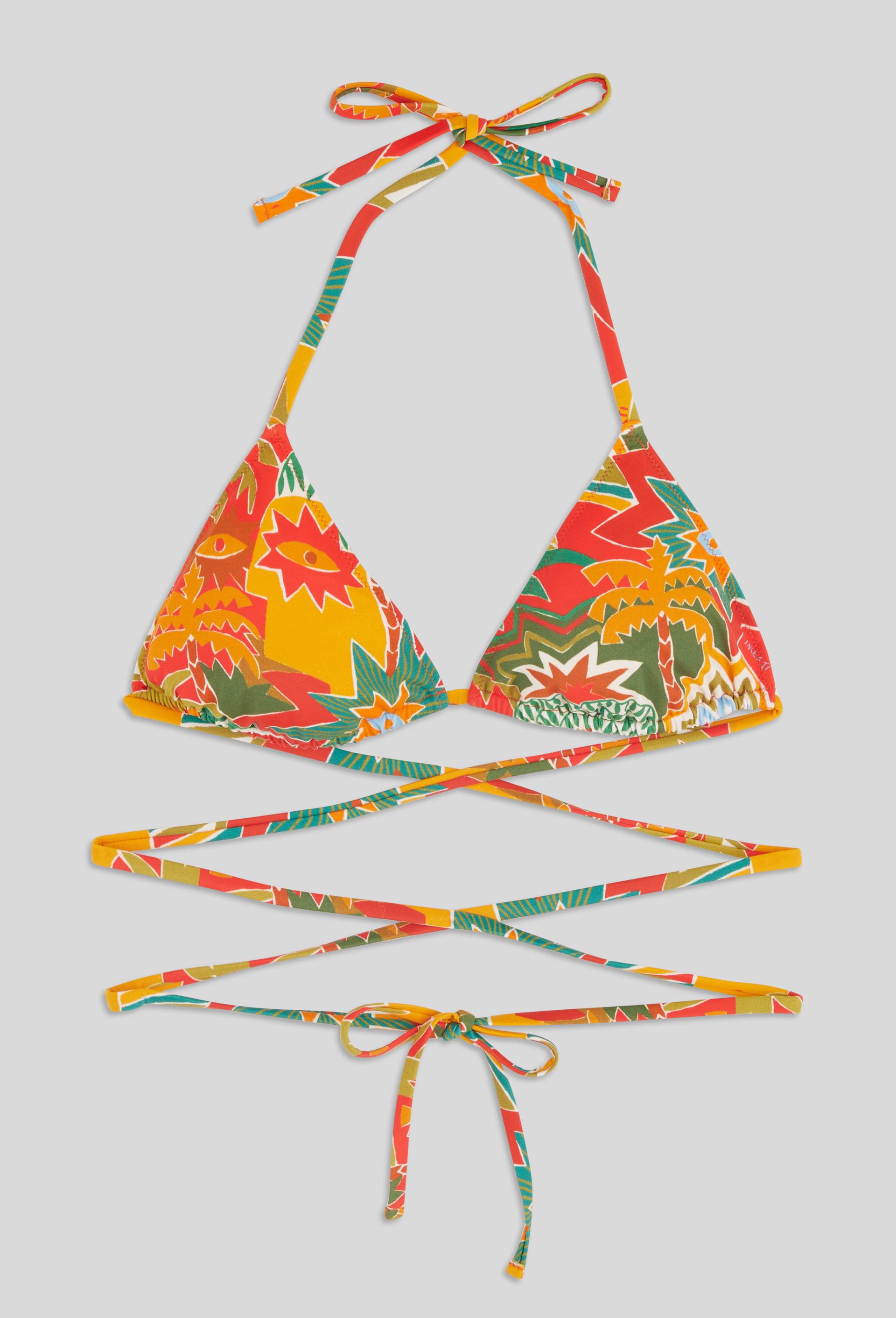 Haut de maillot de bain &agrave; nouer en polyamide recycl&eacute; - JOAO INCE RTI X MONOPRIX, Rouge, large image number 2