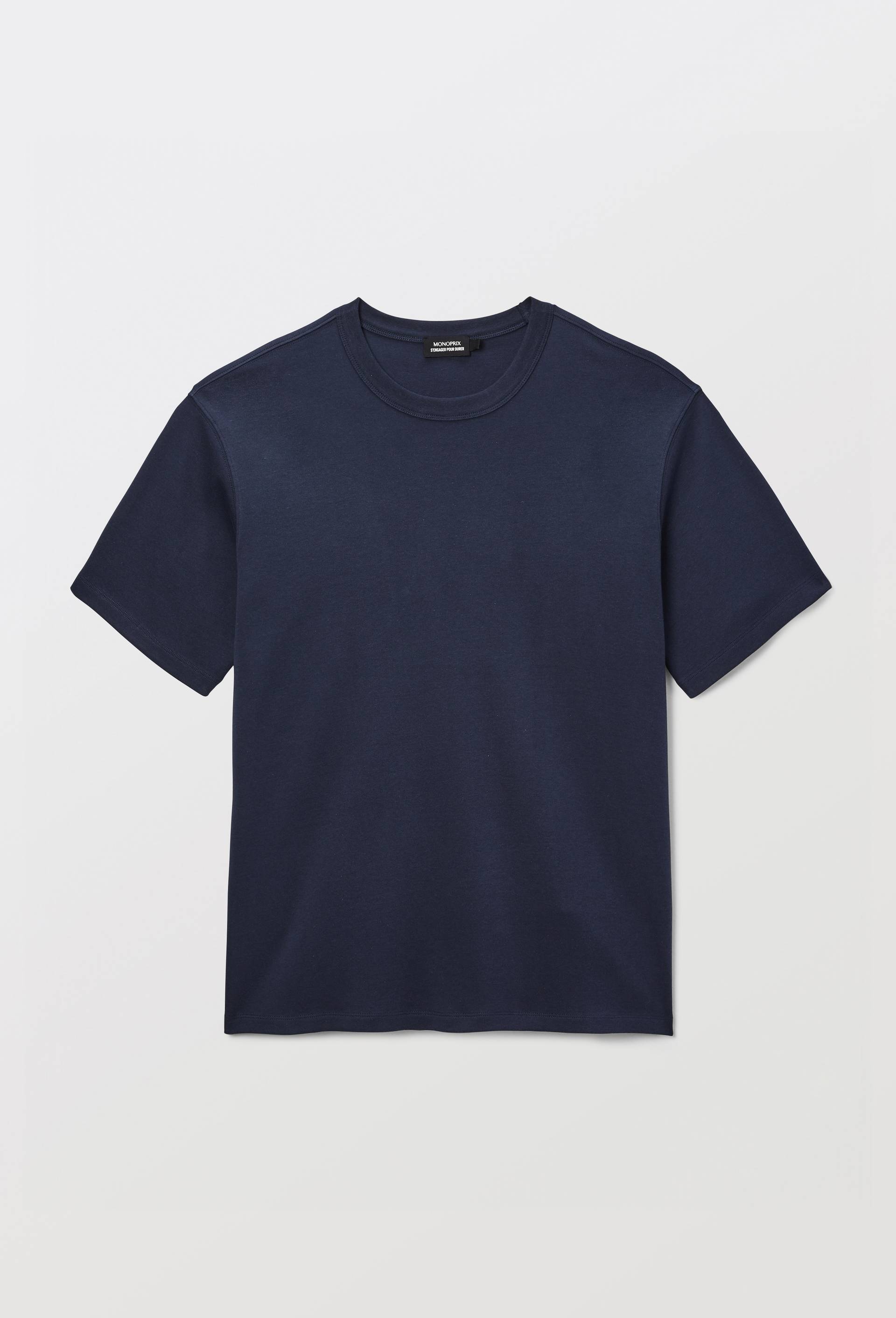 T-shirt manches courtes interlock en coton BIO GOTS, Bleu fonc&eacute;, large image number 2