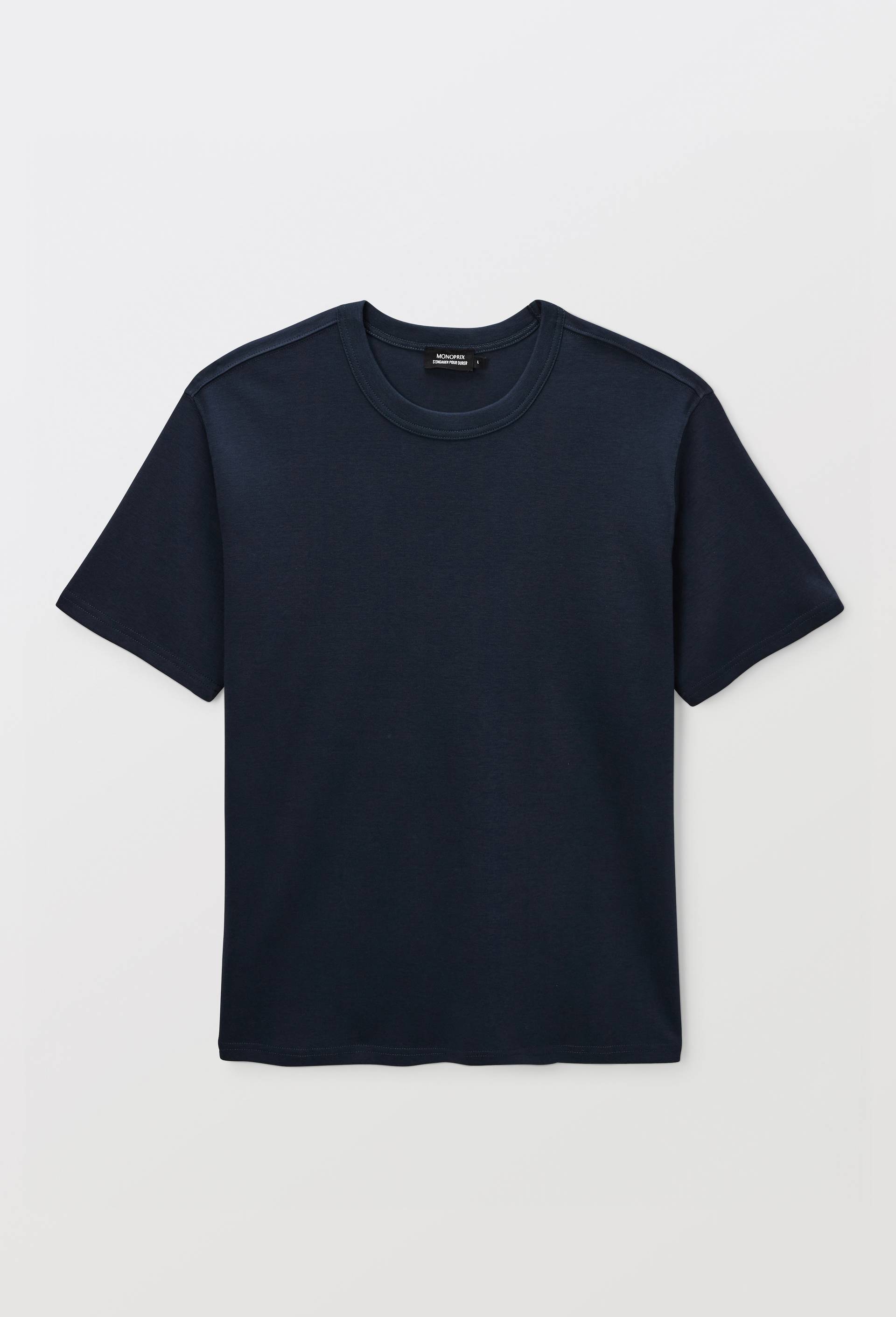 T-shirt manches courtes interlock en coton BIO GOTS, Bleu fonc&eacute;, large image number 2