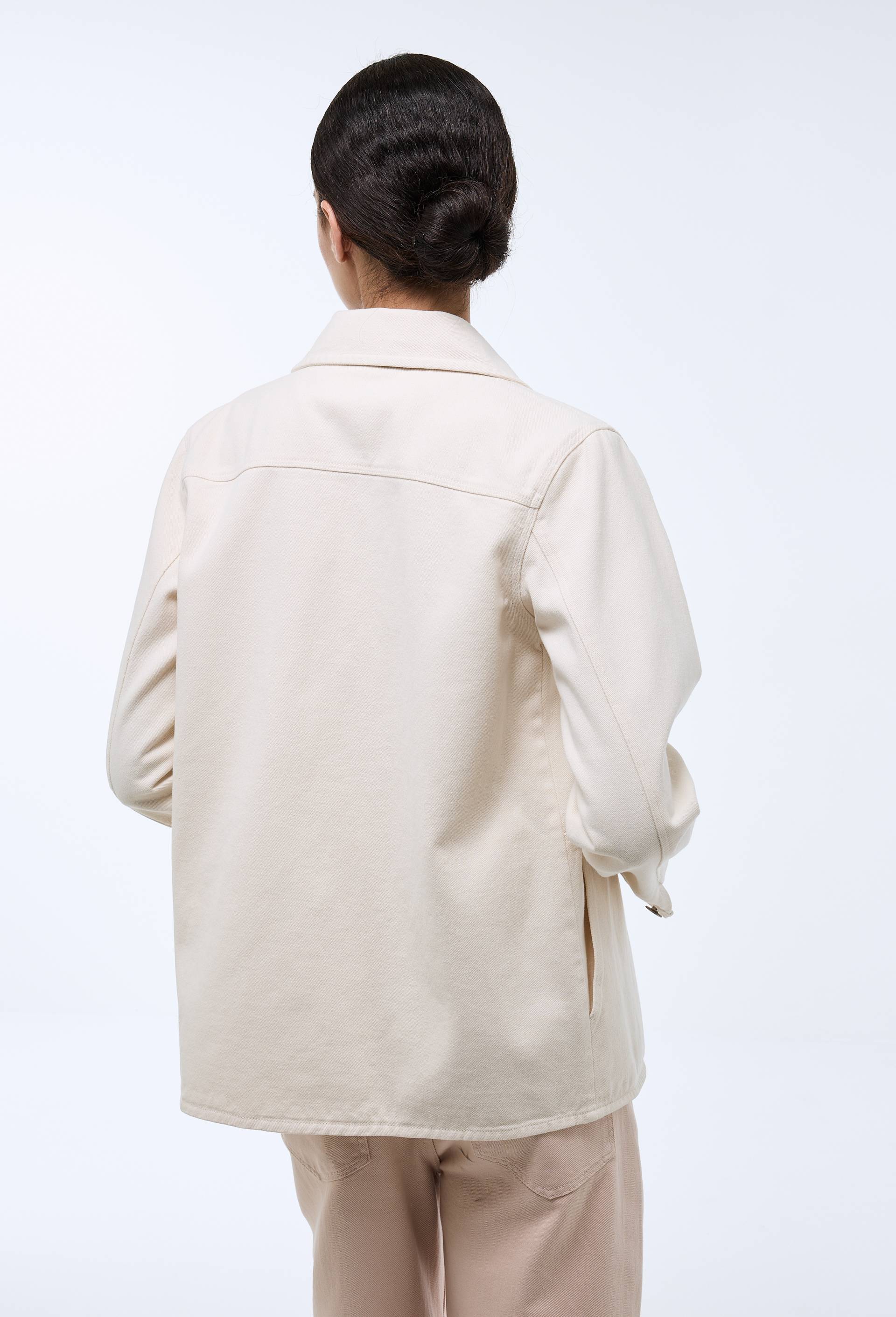 Veste courte boutonn&eacute;e en coton, Oeko-Tex, Ecru, large image number 2