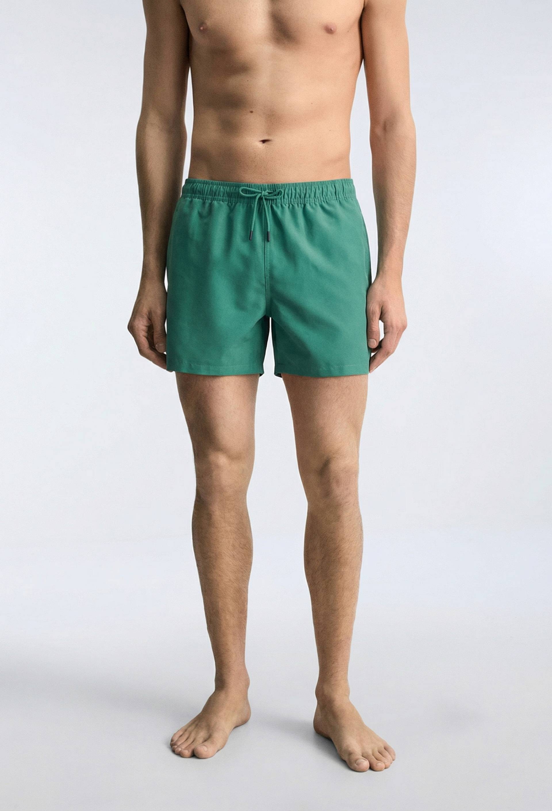Short de bain uni, Vert, large image number 1.0