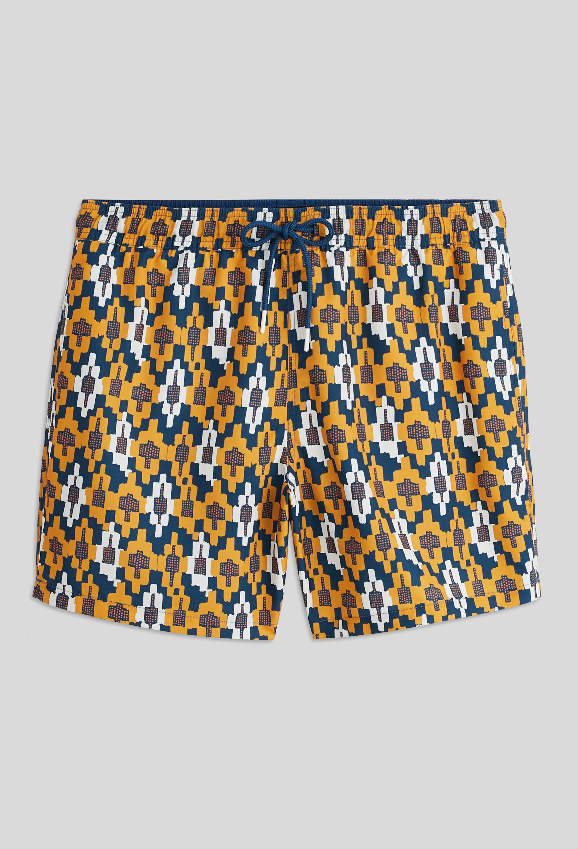 Short de bain imprimé géométrique jaune pâle Vertbaudet | La Redoute