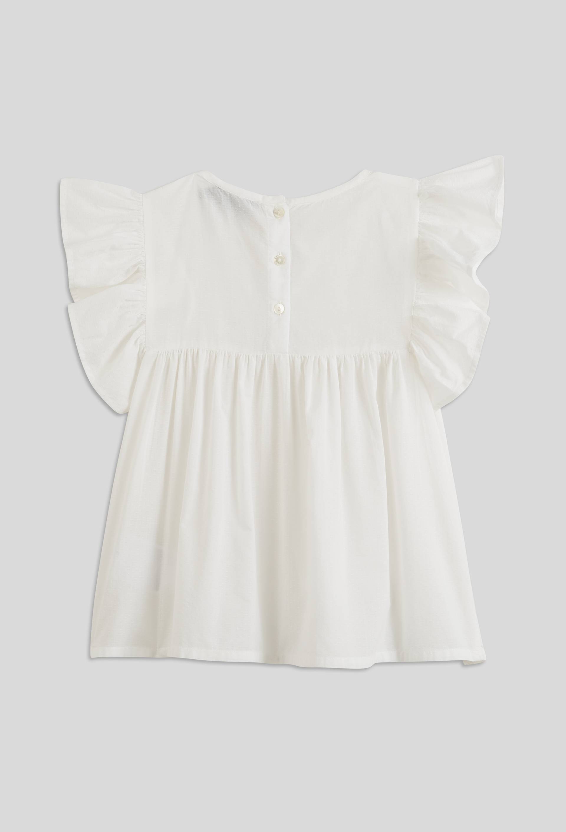 Blouse &agrave; volants en coton BIO GOTS, Ecru, large image number 3