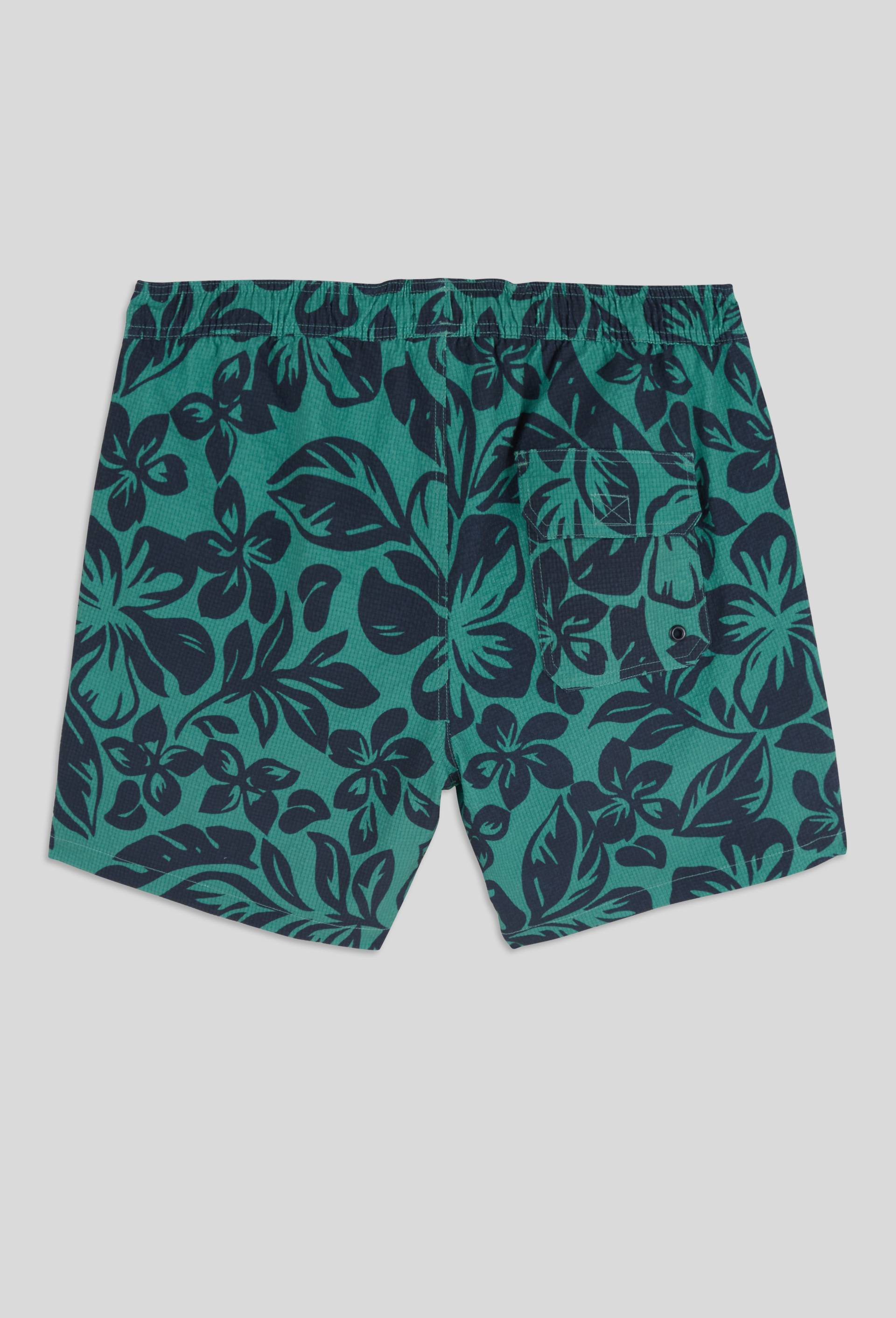 Short de bain imprim&eacute; feuillage en polyester recycl&eacute;, certifi&eacute; OEKO-TEX, Vert, large image number 0