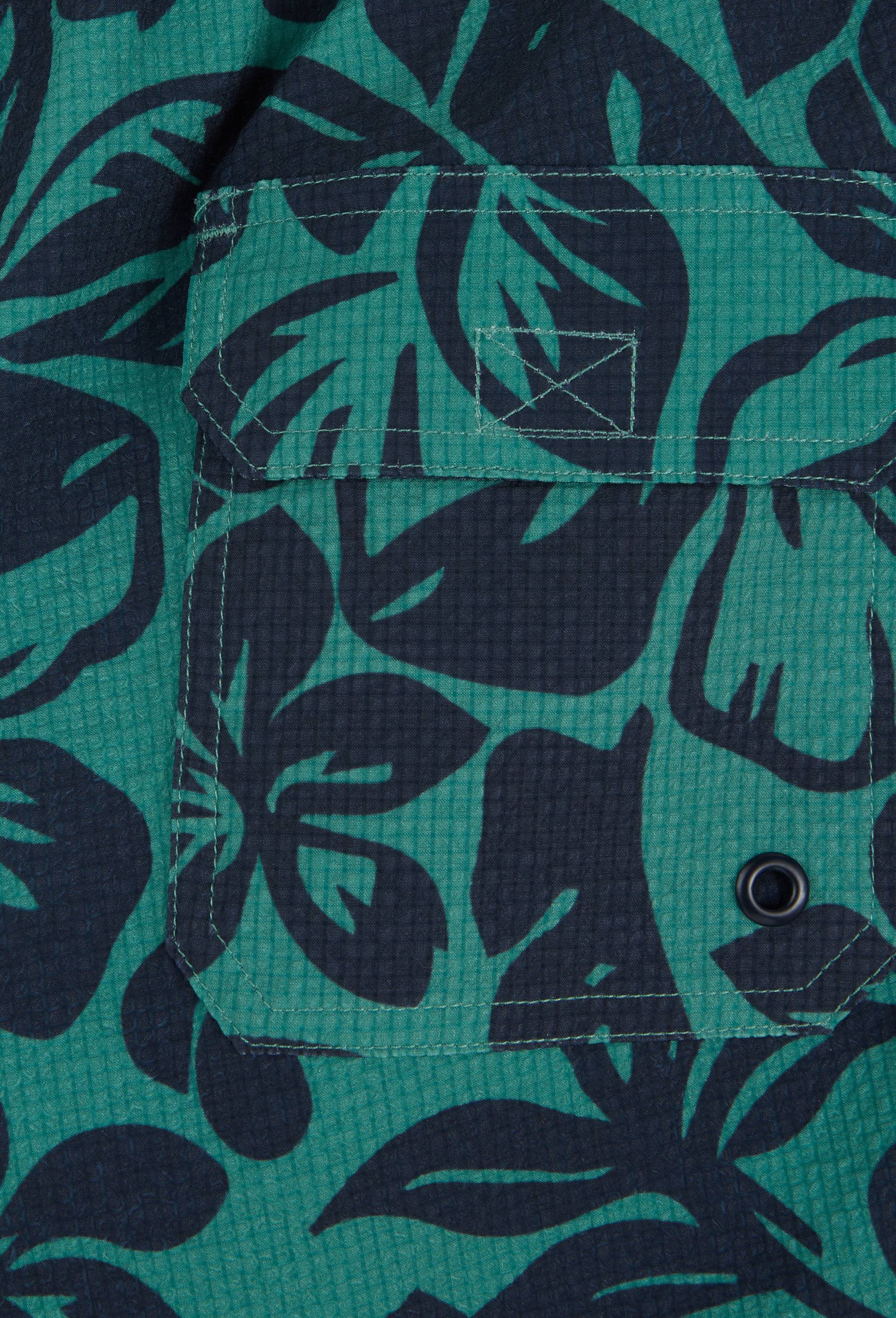 Short de bain imprim&eacute; feuillage en polyester recycl&eacute;, certifi&eacute; OEKO-TEX, Vert, large image number 1