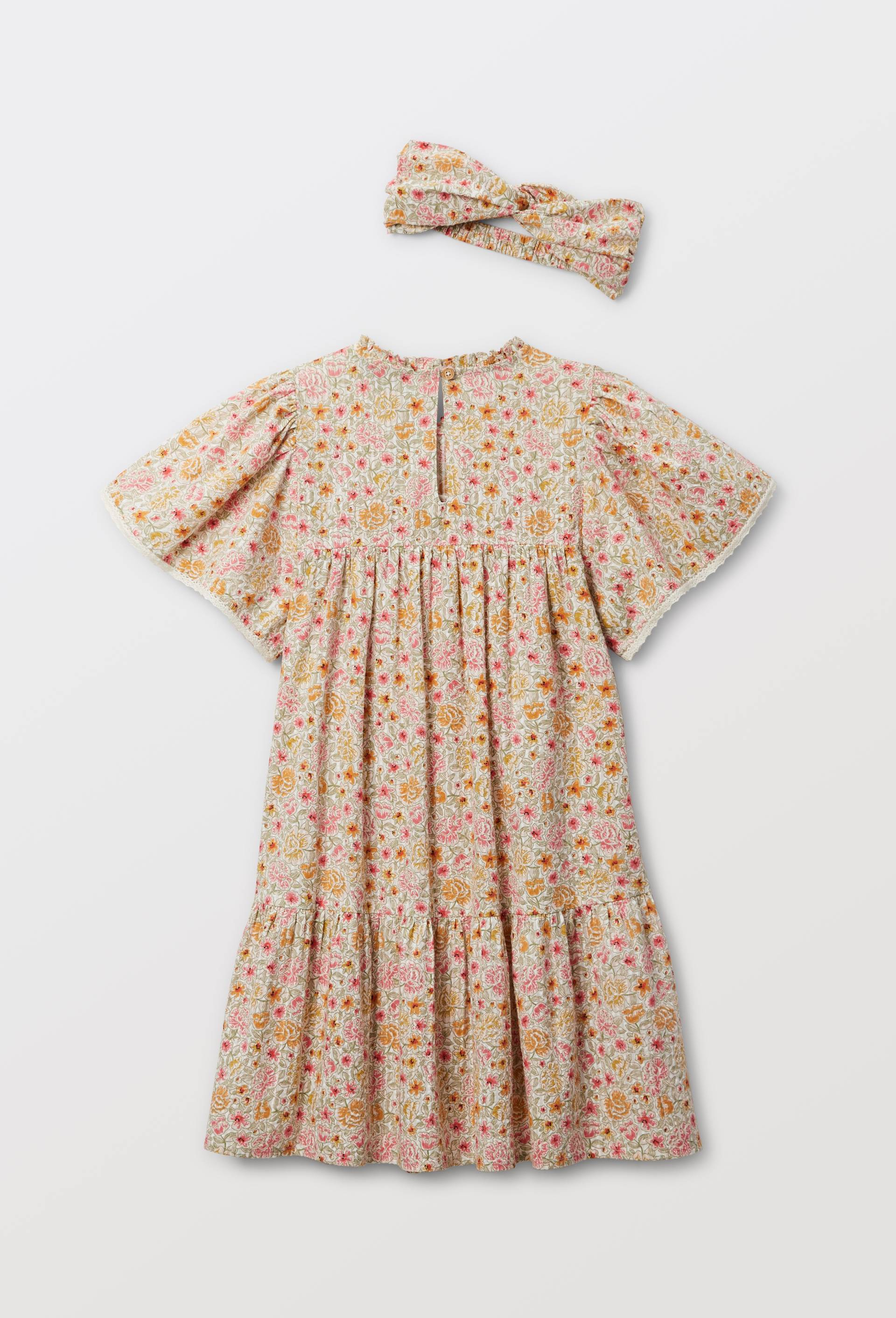 Robe courte imprim&eacute;e en coton, Ecru, large image number 2