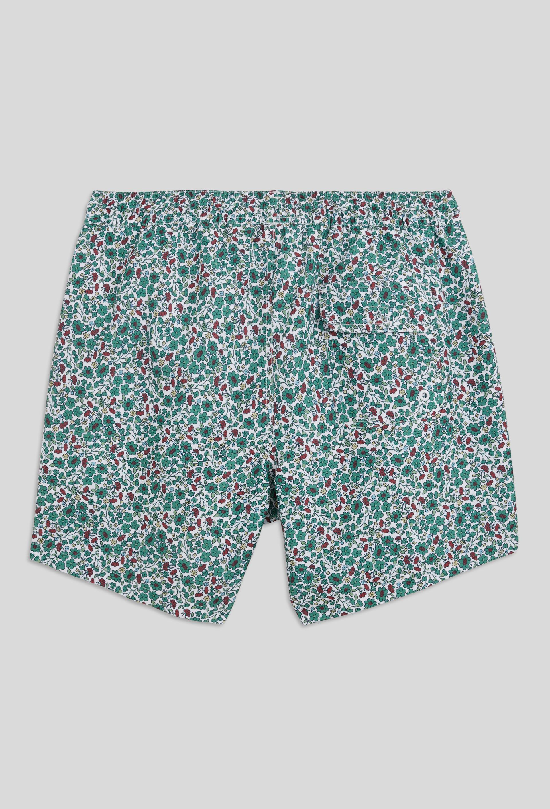 Short de bain imprim&eacute; fleur en polyester recycl&eacute;, certifi&eacute; OEKO-TEX, Vert, large image number 1