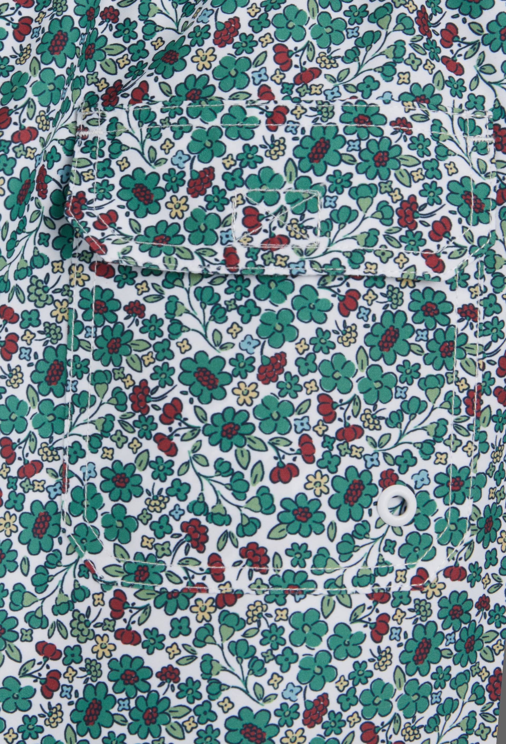 Short de bain imprim&eacute; fleur en polyester recycl&eacute;, certifi&eacute; OEKO-TEX, Vert, large image number 2.0