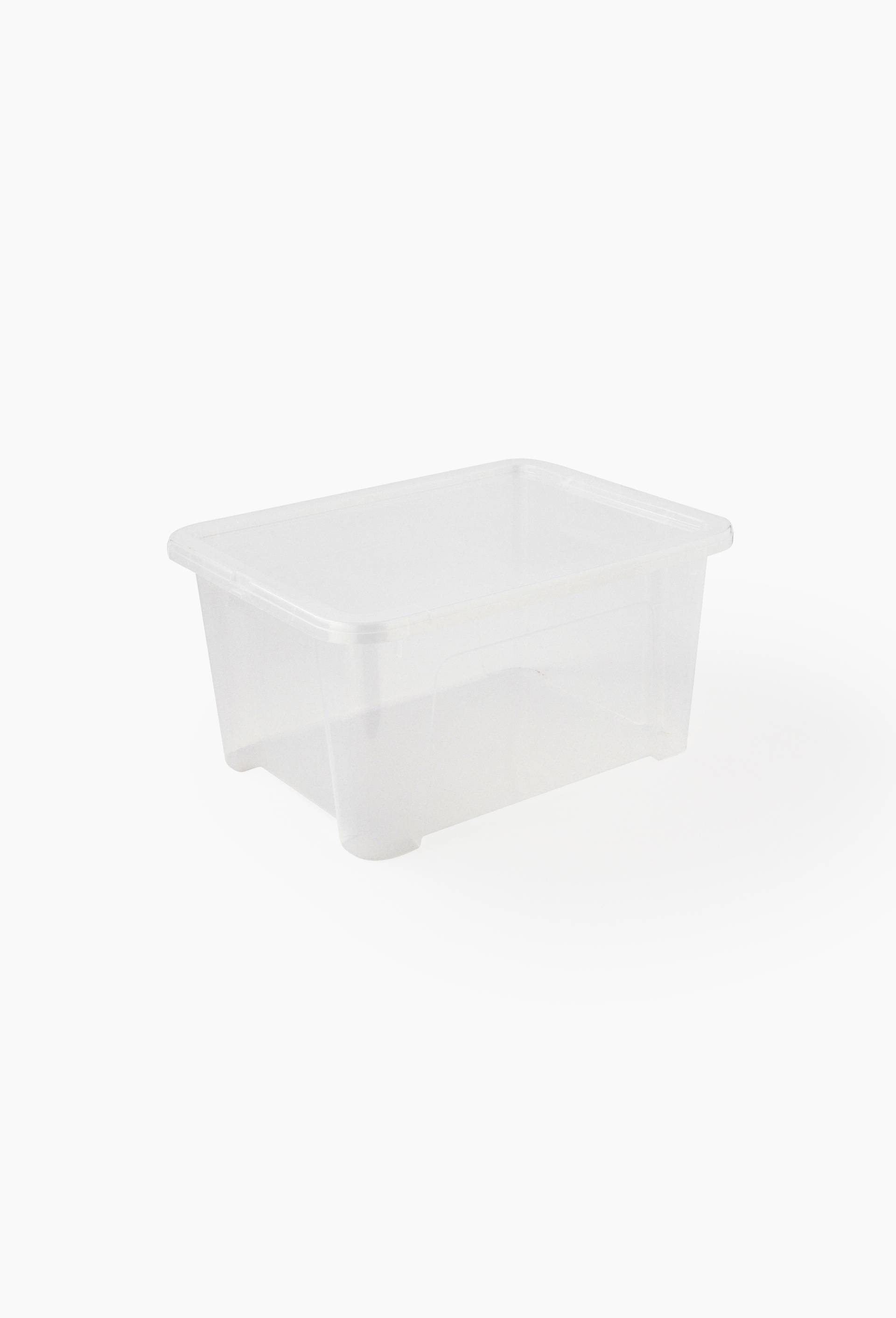 Boite de rangement multi-usages avec couvercle 24L , 44 x34 x22,5 cm, en plastique, Transparent, large image number 0
