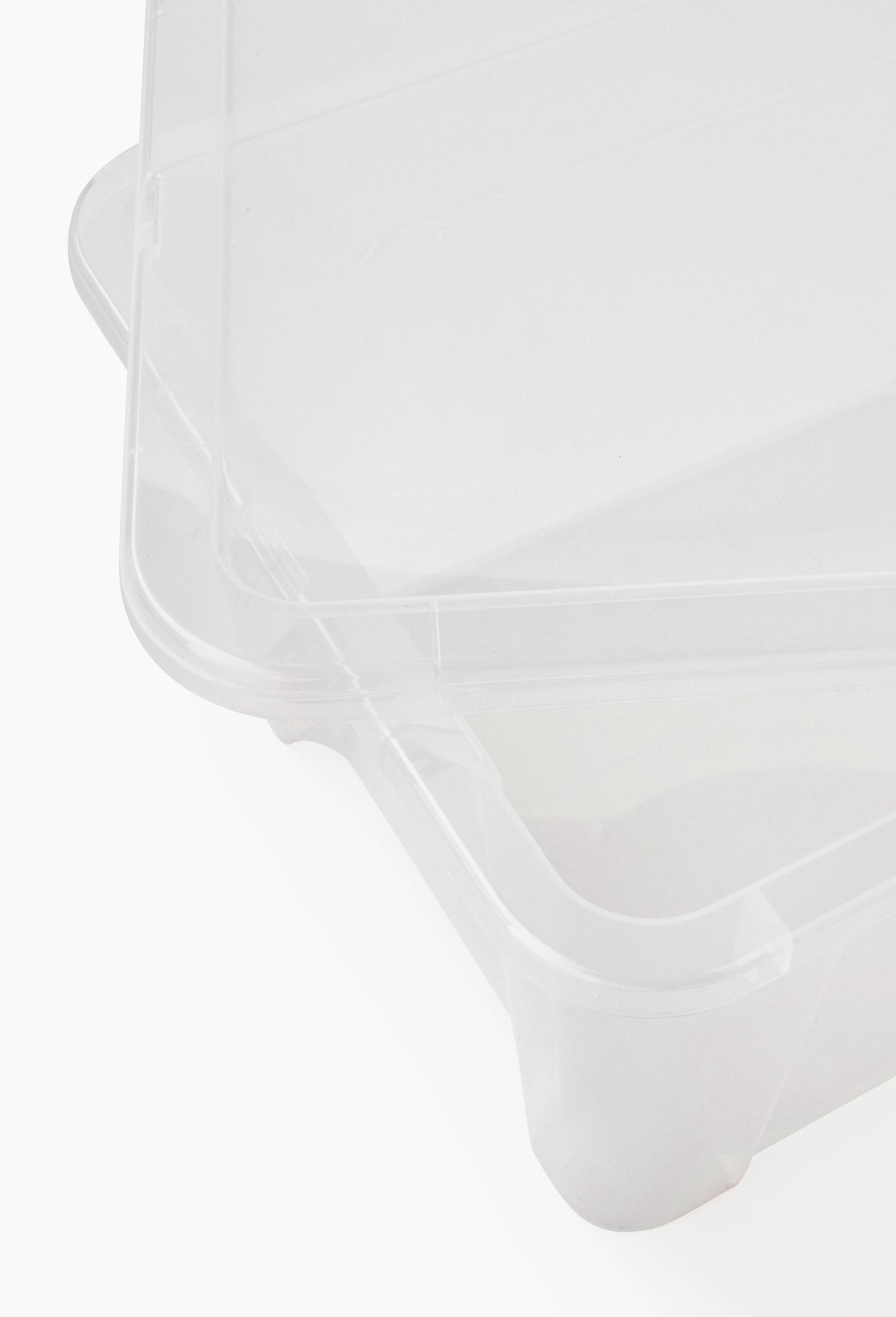 Boite de rangement multi-usages avec couvercle 24L , 44 x34 x22,5 cm, en plastique, Transparent, large image number 1