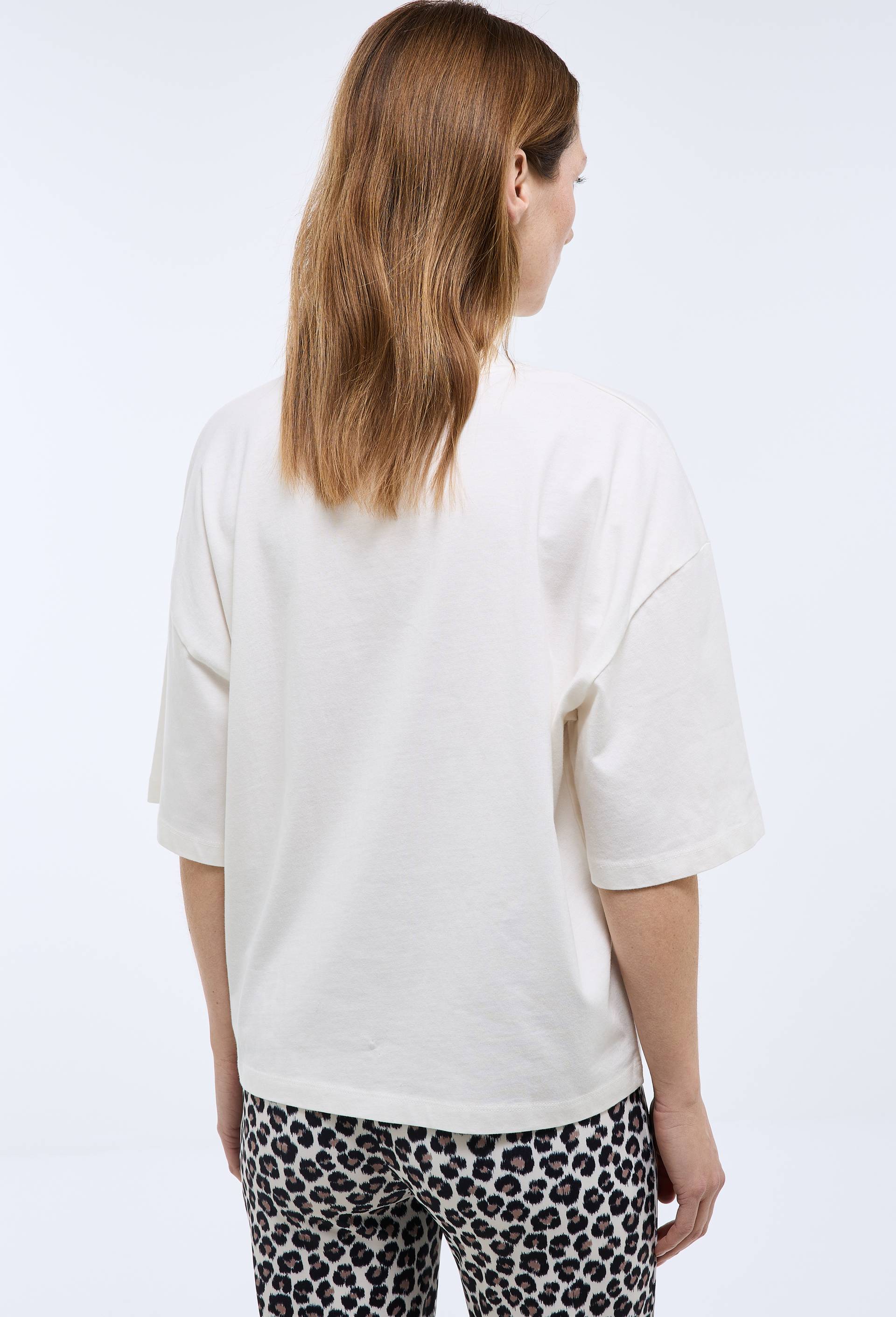 T-shirt manches courtes uni en coton BIO GOTS, Ecru, large image number 1