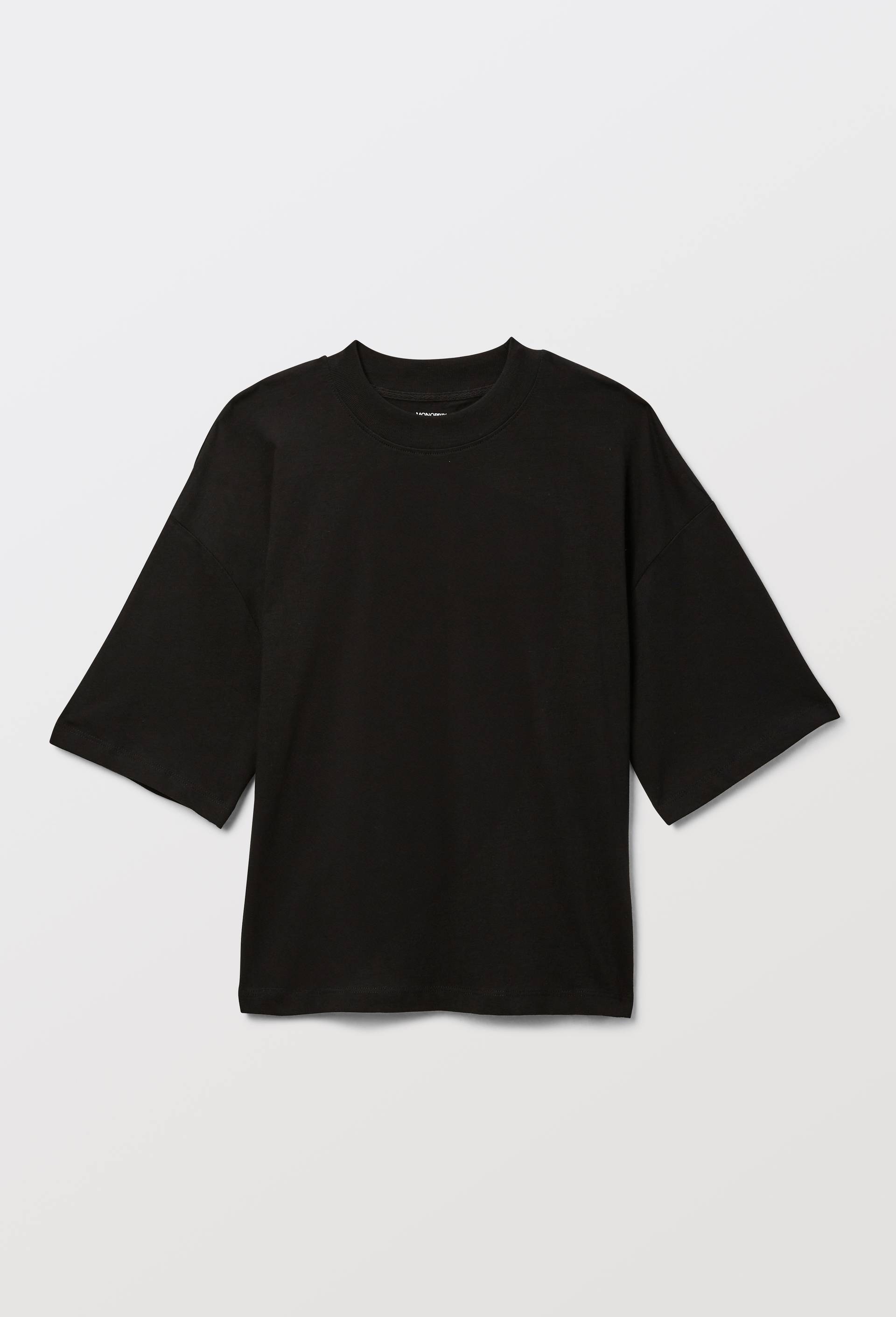 T-shirt manches courtes uni en coton BIO GOTS, Noir, large image number 2