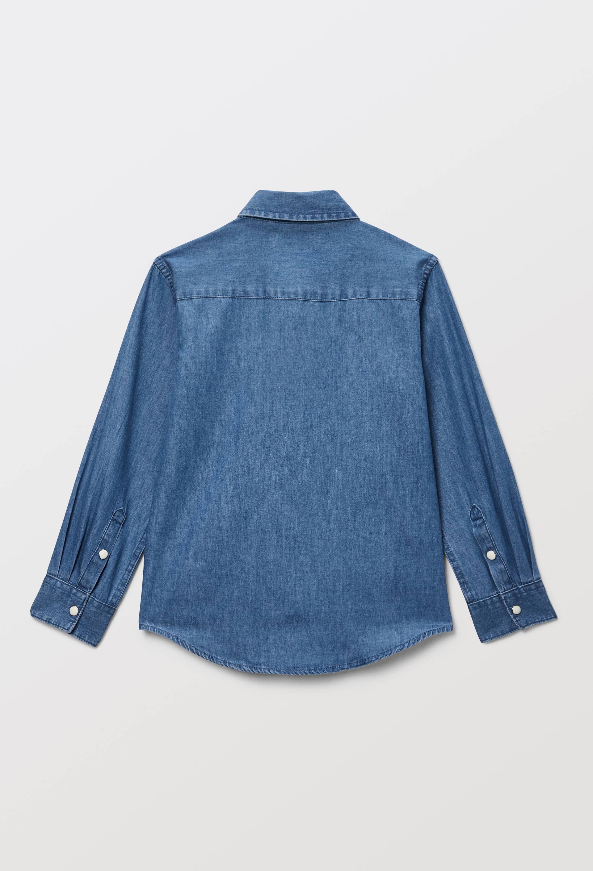 Chemise denim unie en coton BIO GOTS, Bleu clair, large image number 2.0