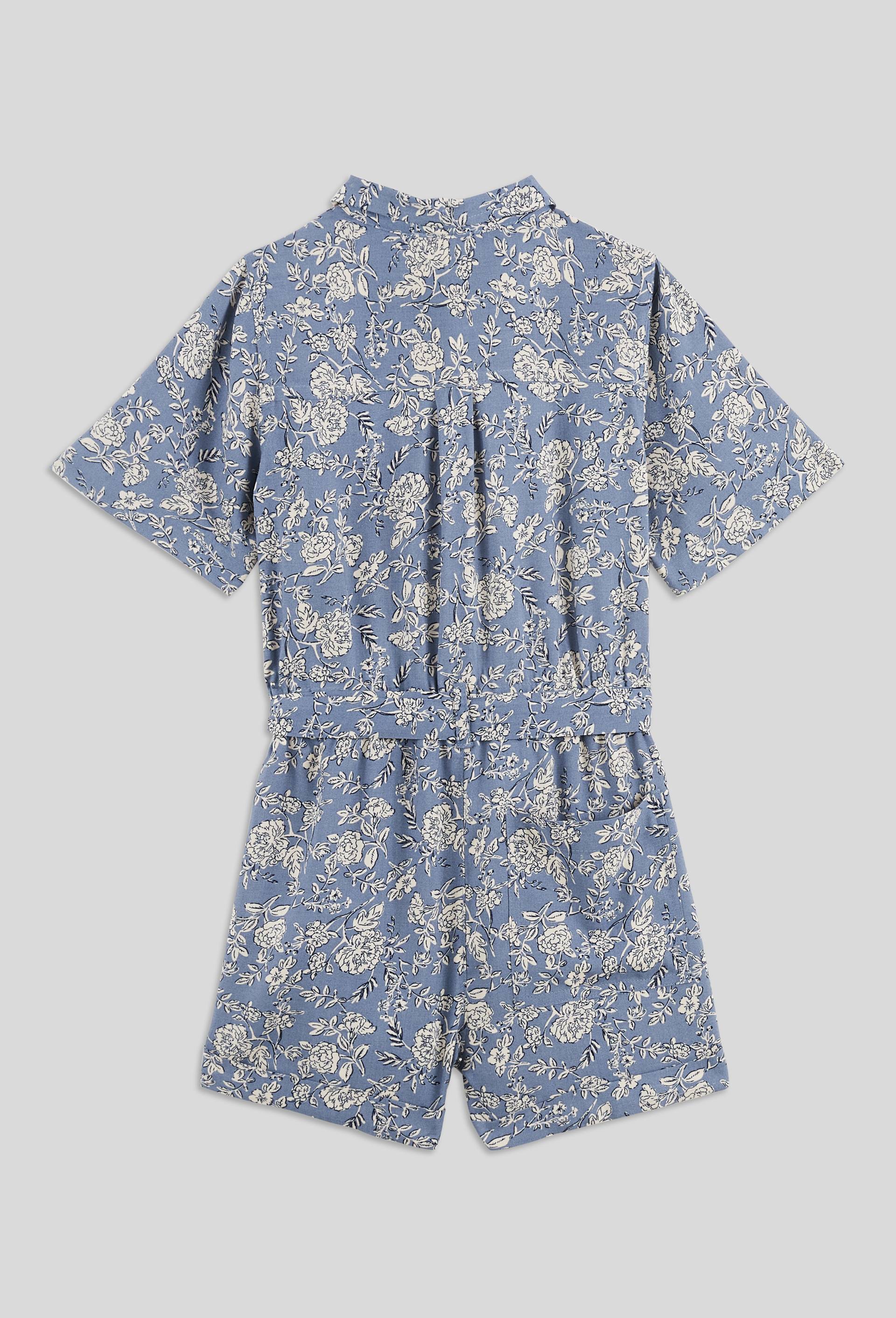 Combishort imprimé en viscose, certifié ECOVERO, certifié OEKO-TEX, BLEU, large image number 1