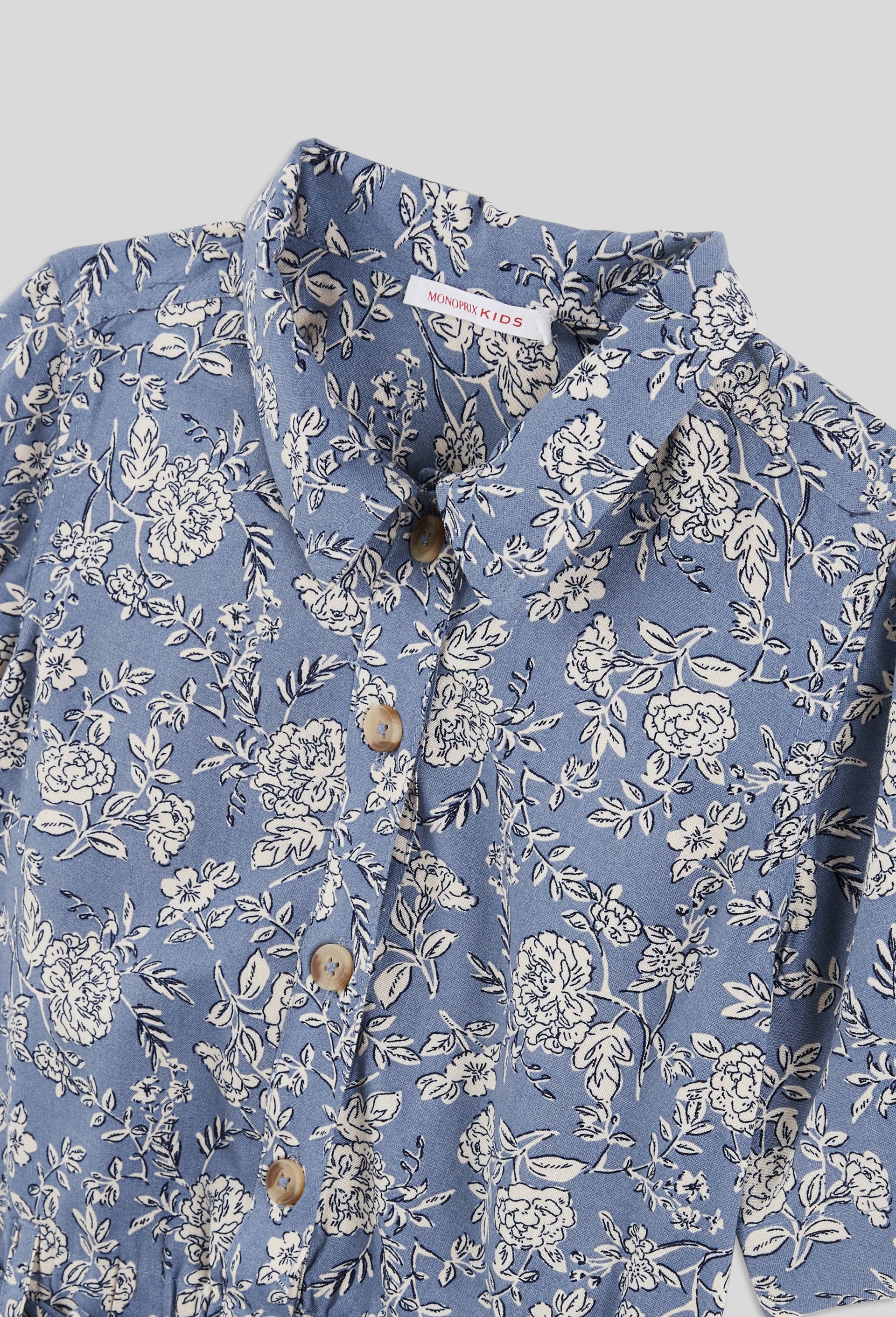 Combishort imprimé en viscose, certifié ECOVERO, certifié OEKO-TEX, BLEU, large image number 2