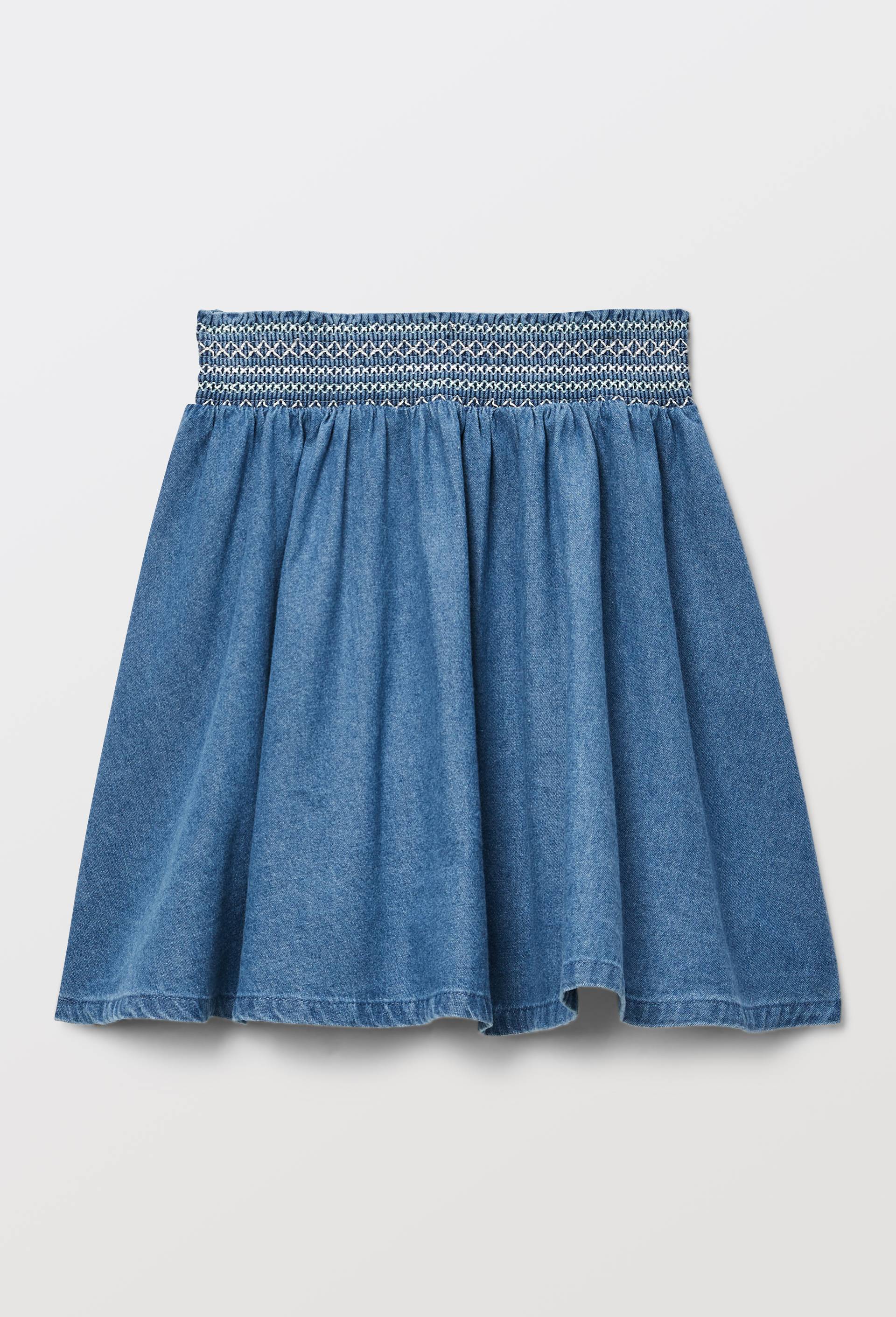Jupe &agrave; smocks en coton, Bleu fonc&eacute;, large image number 2