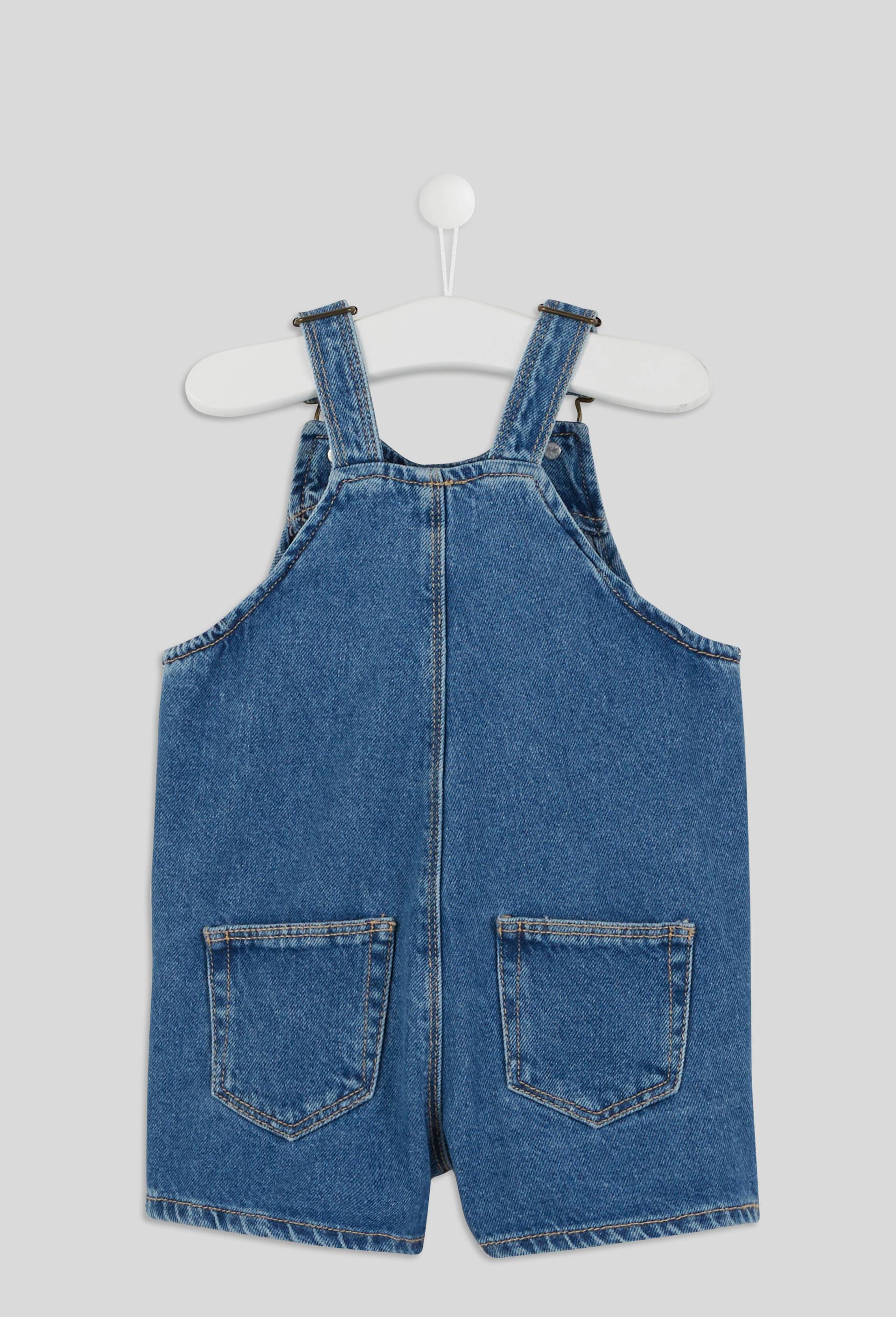 Salopette courte en denim, Bleu foncé, large image number 3