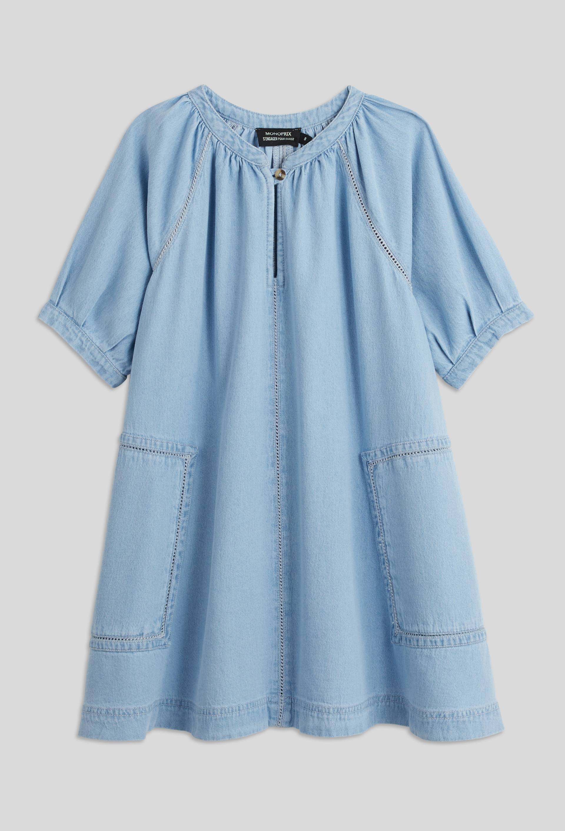 Robe en jean ample en coton, Bleu clair, large image number 0.0