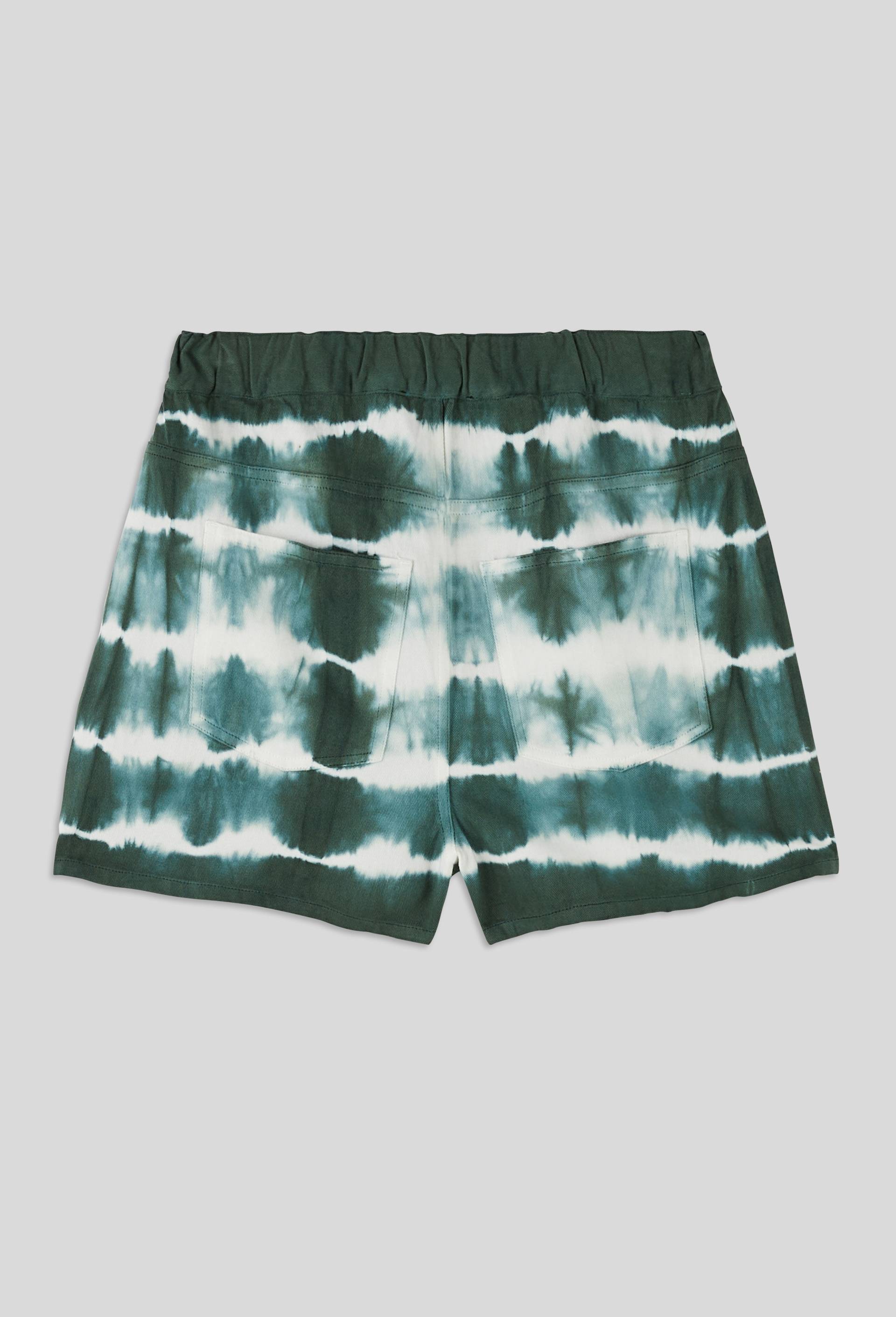 Short en twill tie & dye, coton issu de l'agriculture biologique, Vert, large image number 1