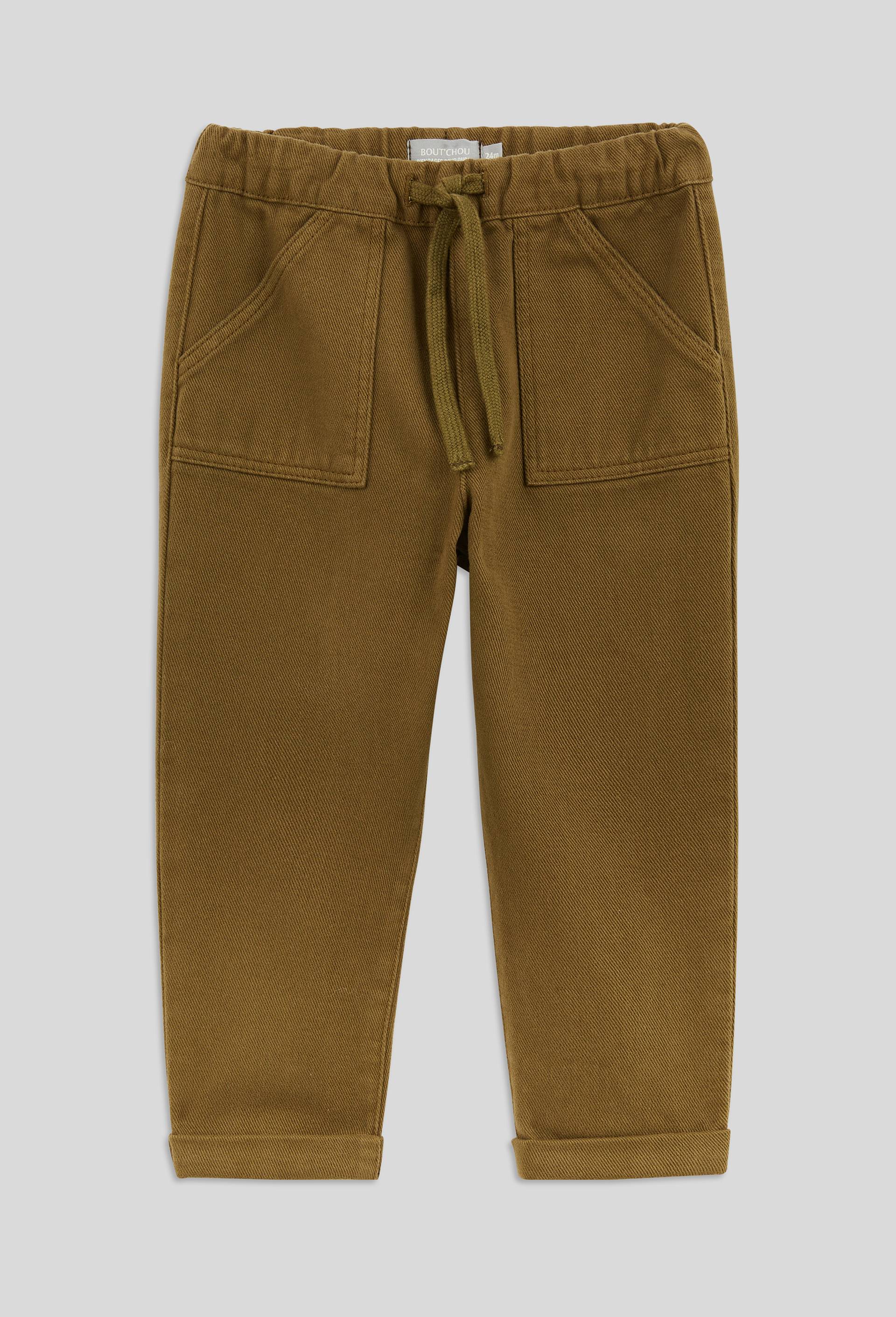 Pantalon uni en twill, certifi{ Oeko-Tex, Vert fonc&eacute;, large image number 0